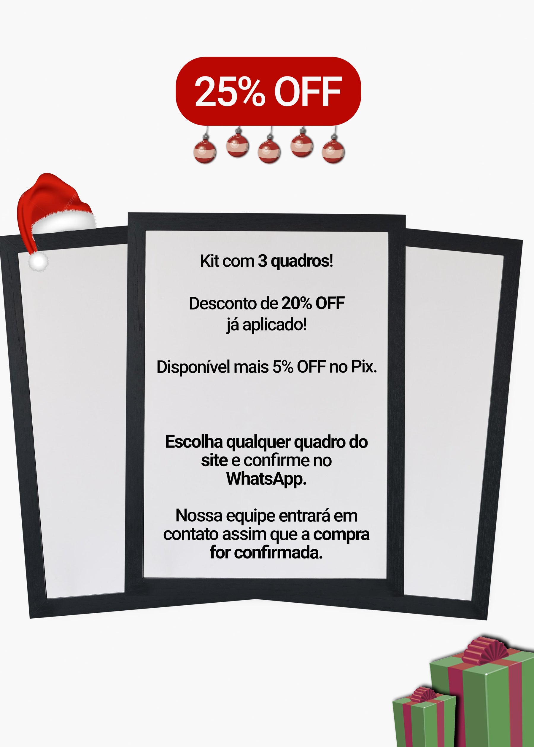 Kit 3 Quadros A Sua Escolha