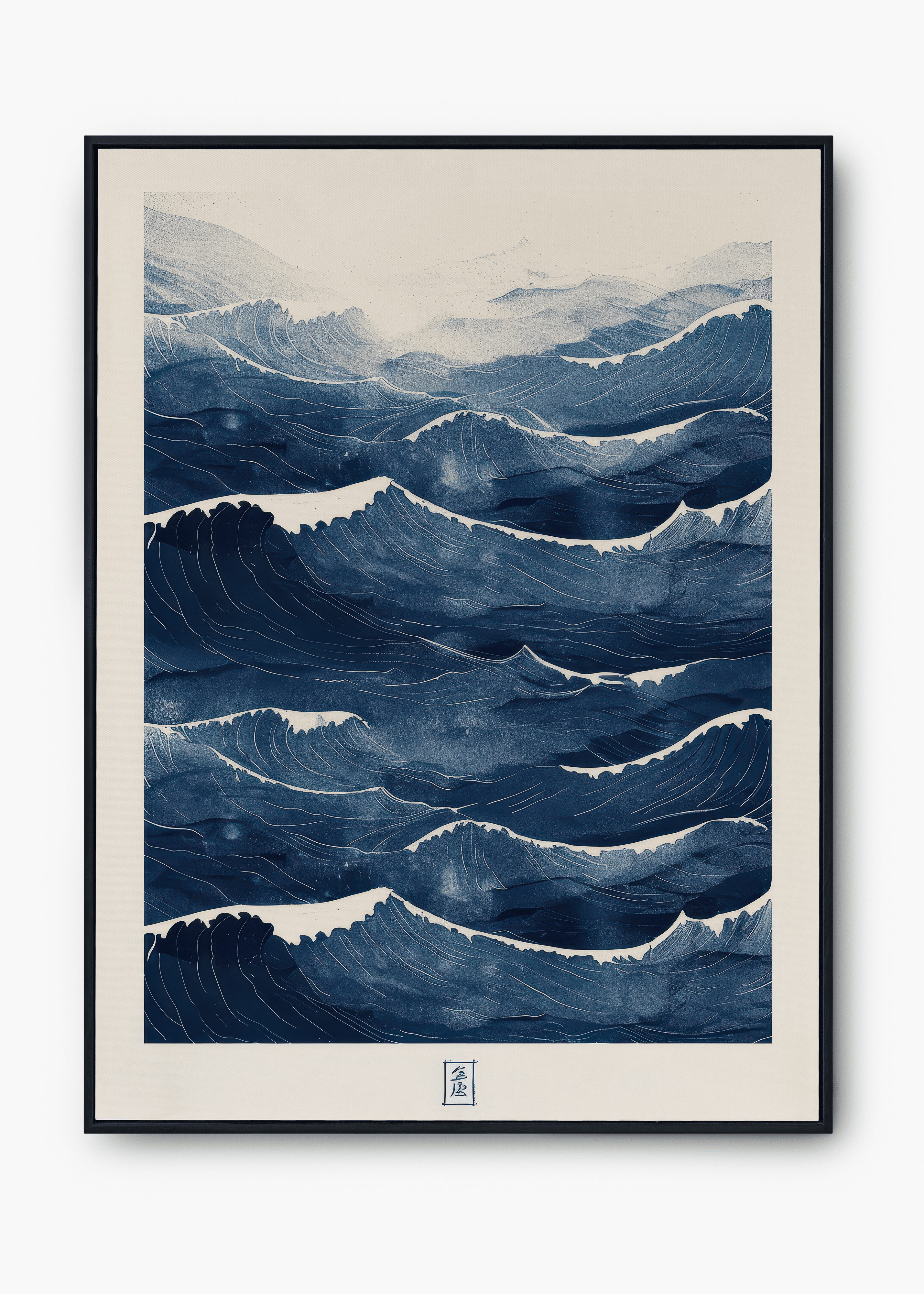 Quadro Japonês The Blue Waves