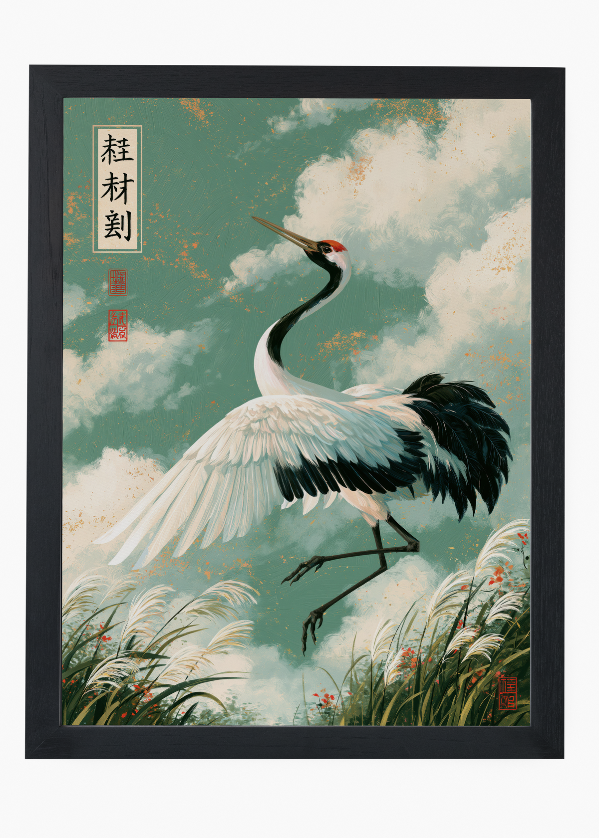 Quadro Japonês Crane in Flight - 4