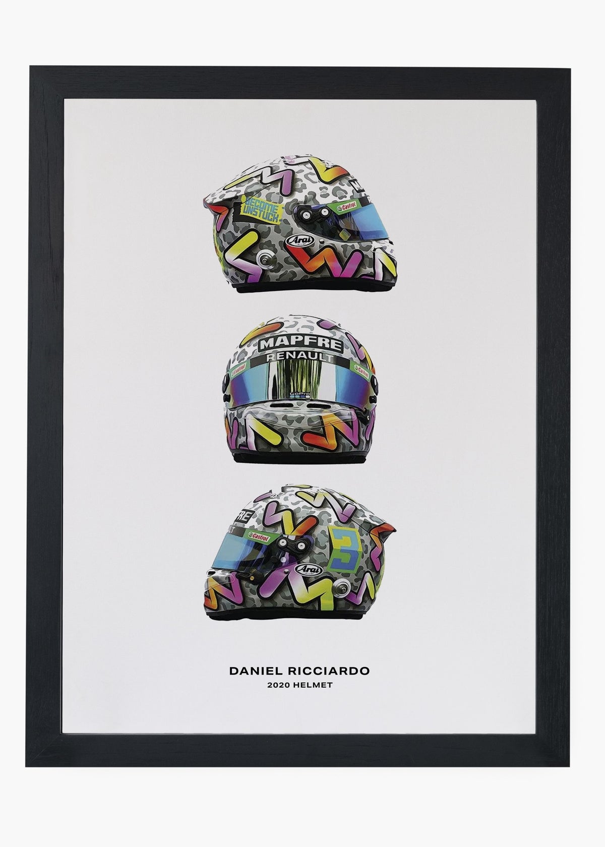 Quadro decorativo Daniel Ricciardo 2020 II — arte de automobilismo para parede | Cübe Quadros