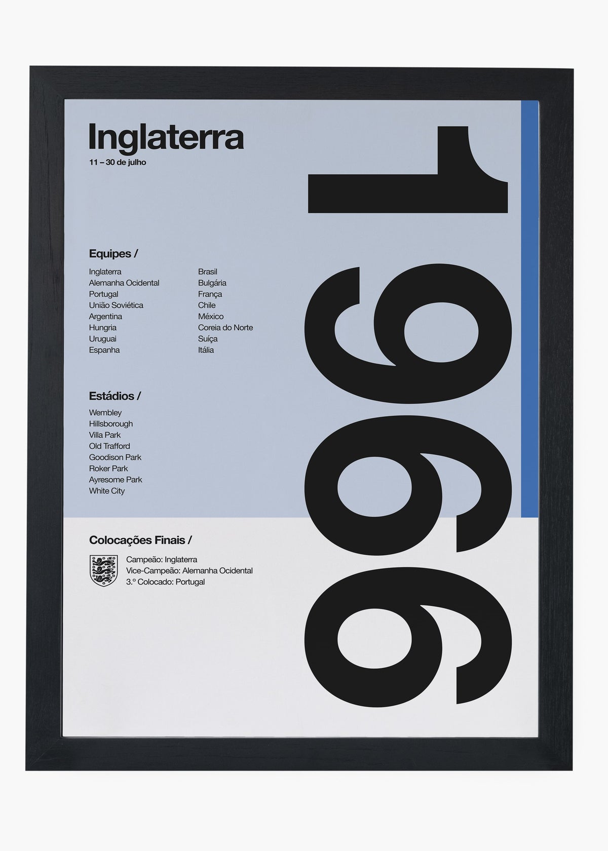 Quadro Copa do Mundo Inglaterra 1966