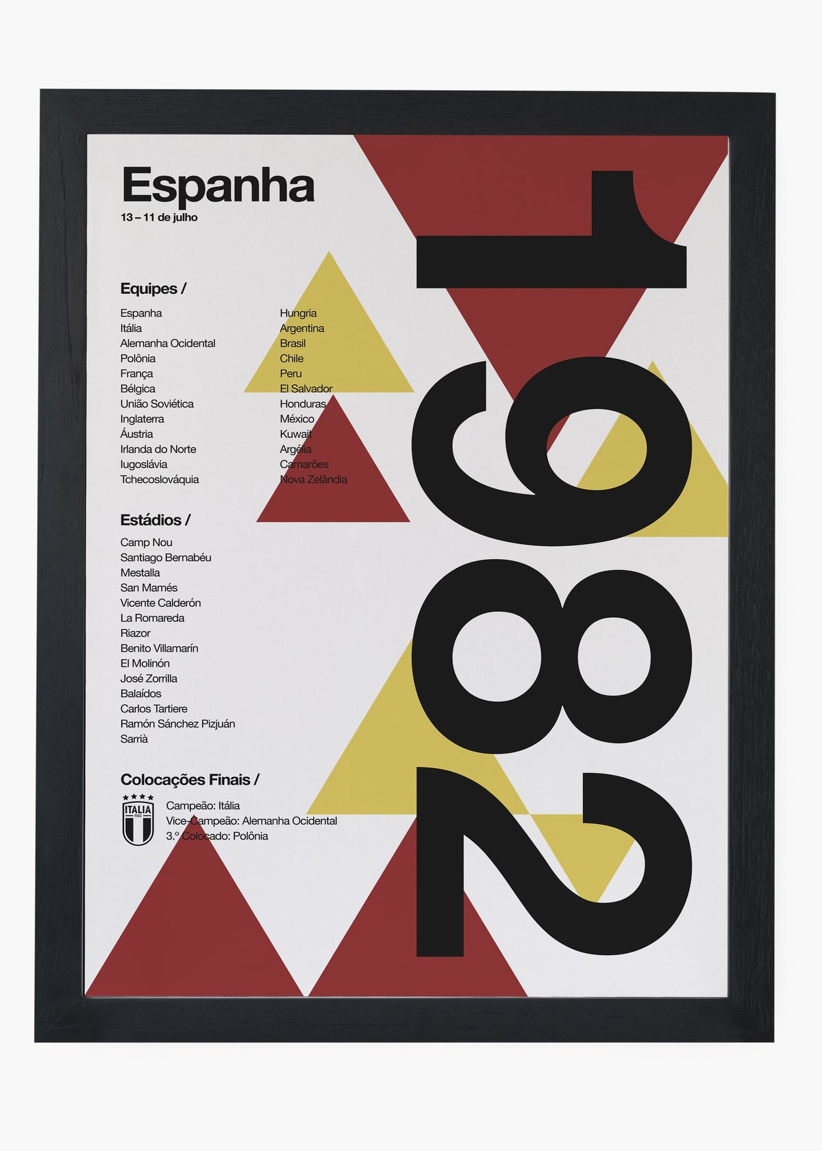 Quadro Copa do Mundo Espanha 1982