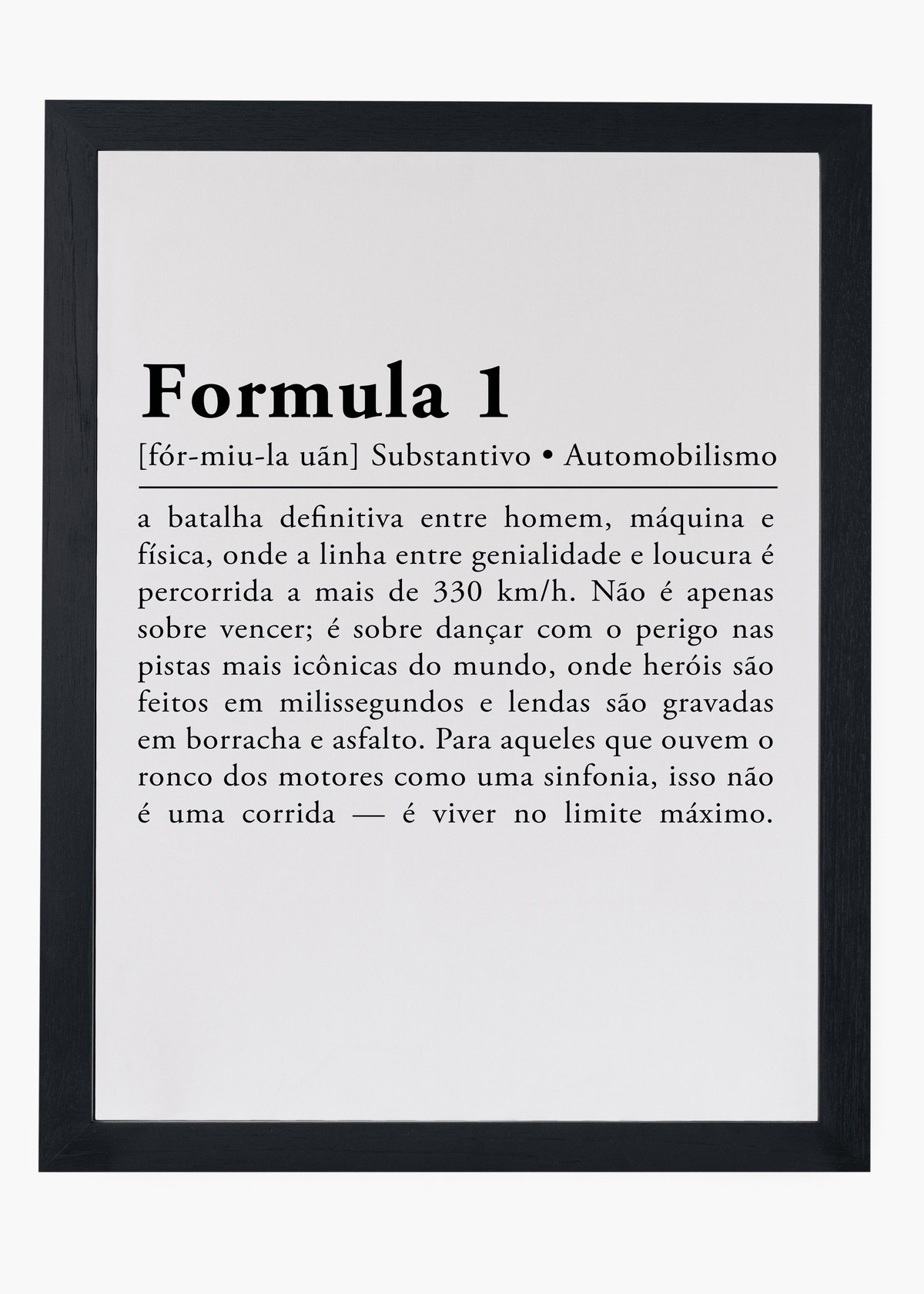 Quadro Formula 1 Verso