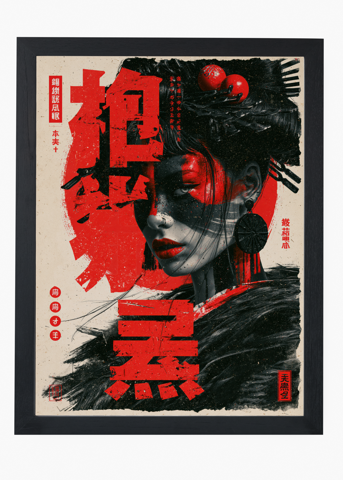 Quadro Japonês Crimson Geisha - 4