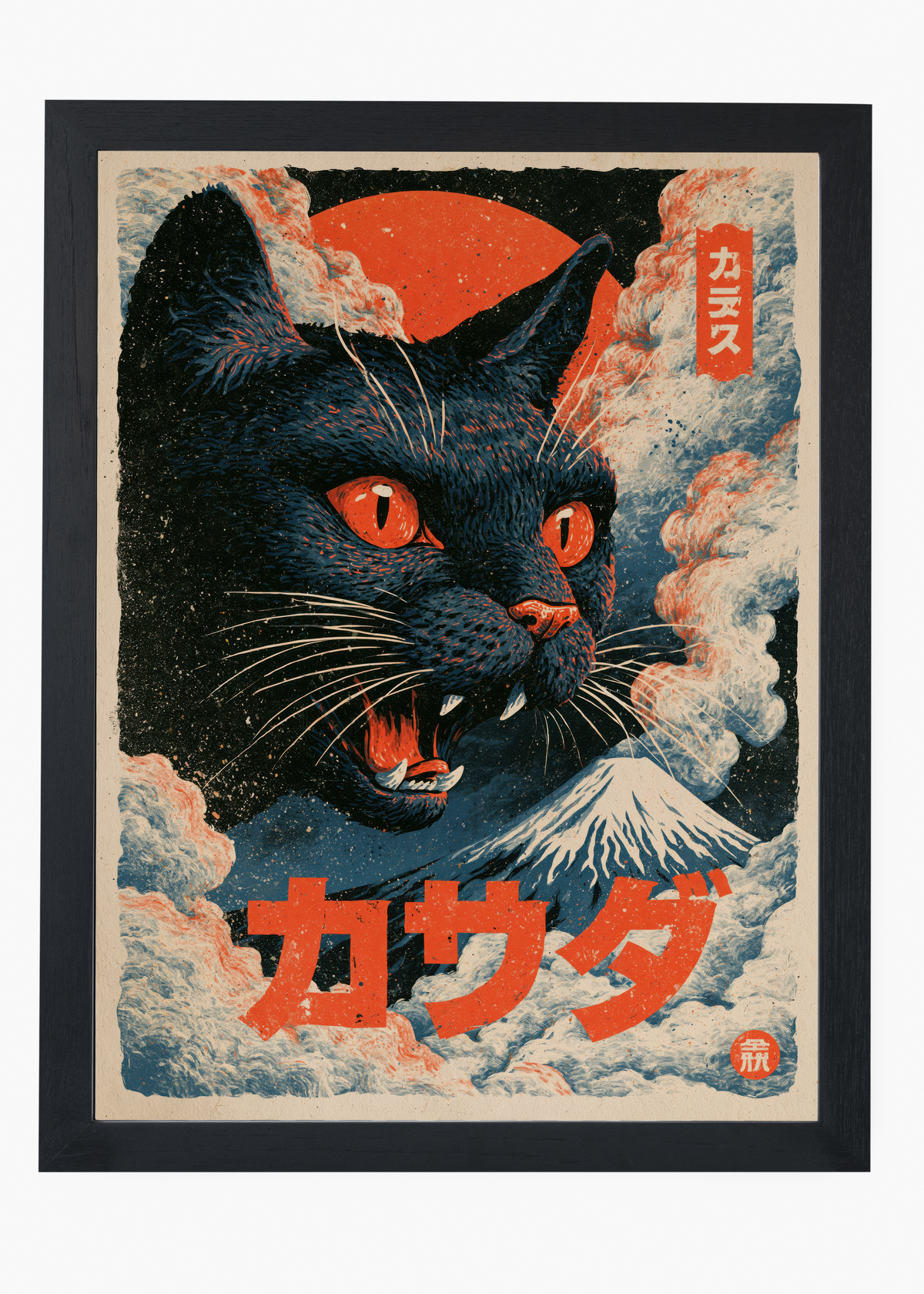 Quadro Japonês Neko Kaiju - 4