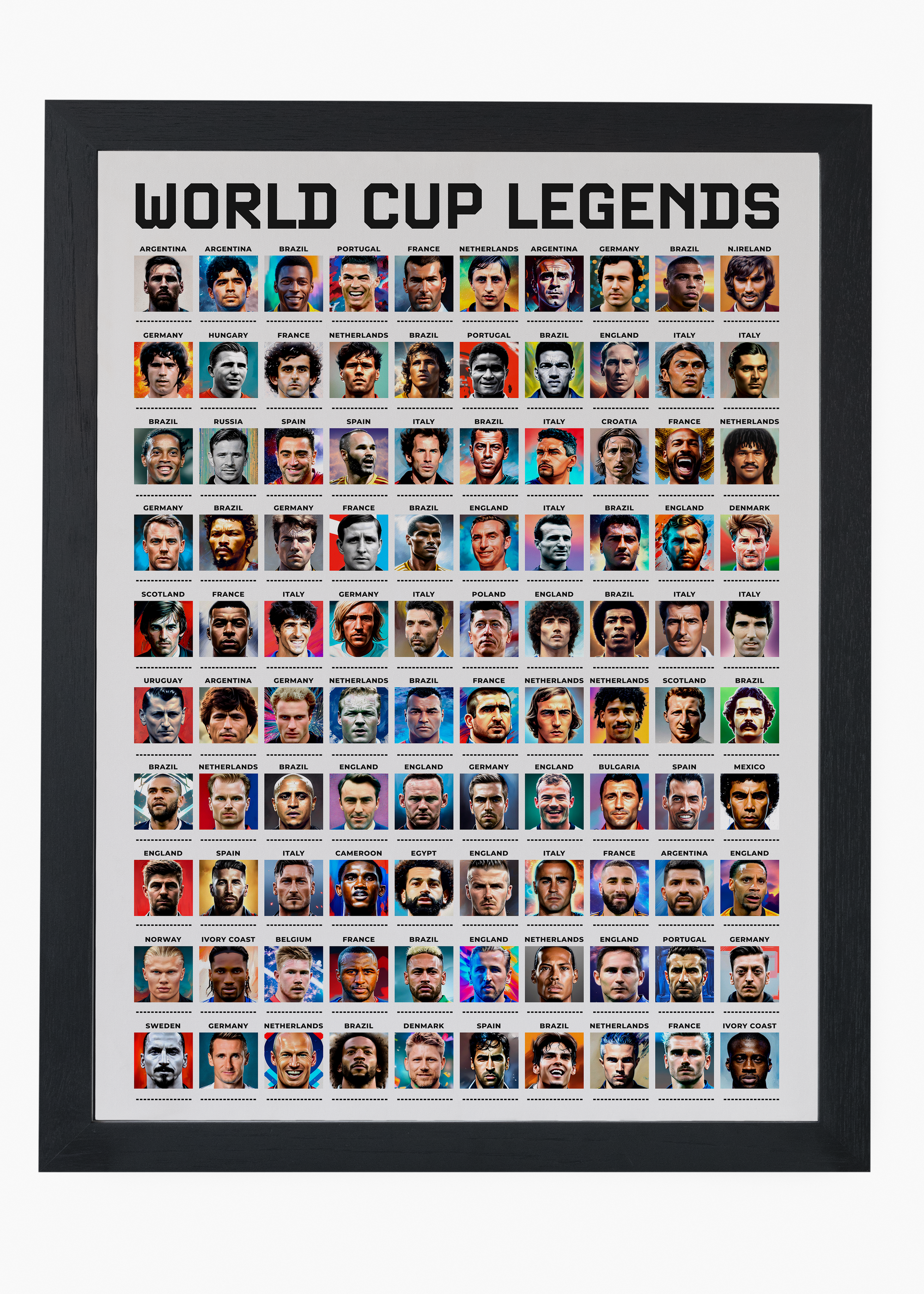 Quadro Jogadores Copa do Mundo Branco - 4