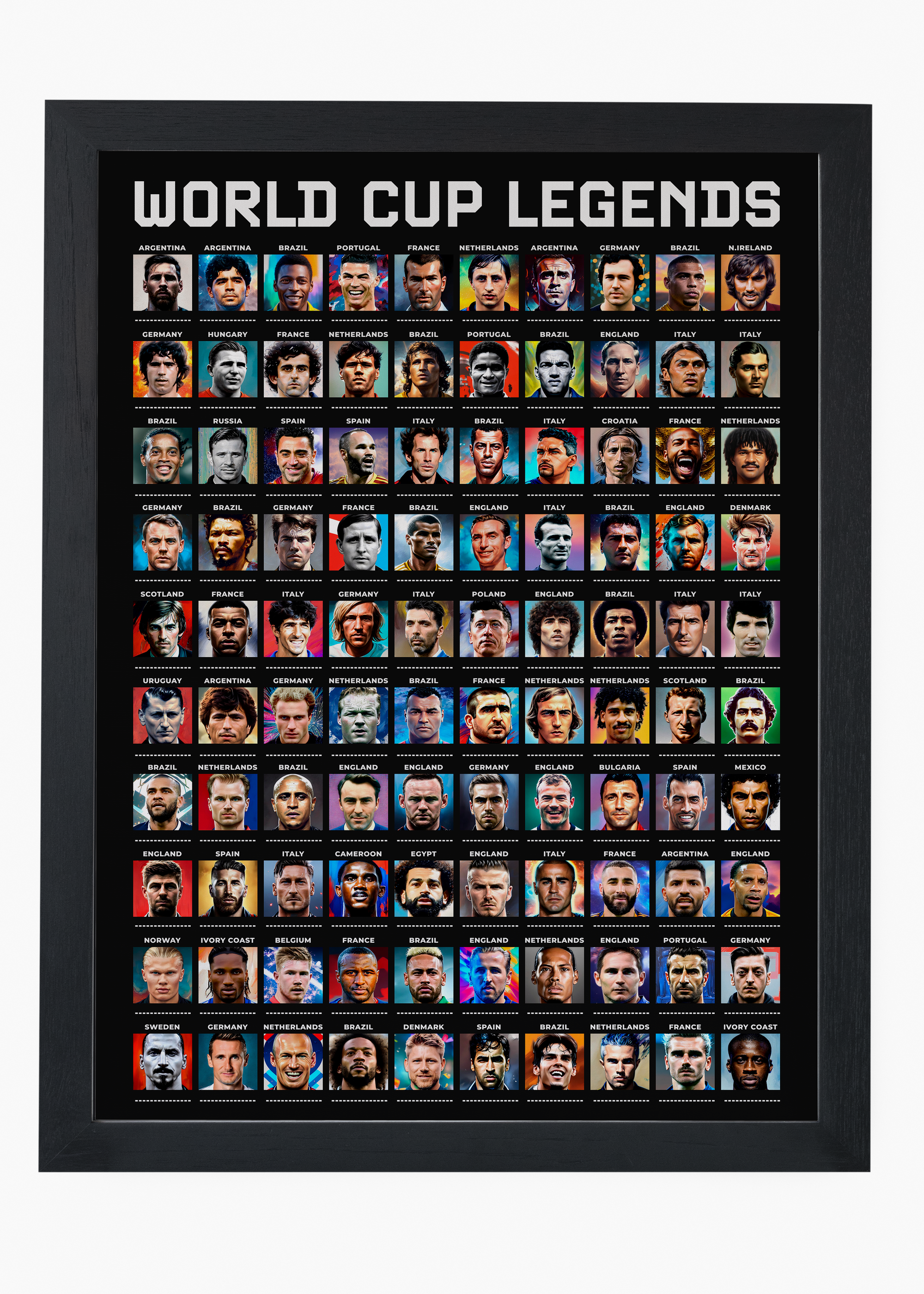 Quadro Jogadores Copa do Mundo Preto - 4