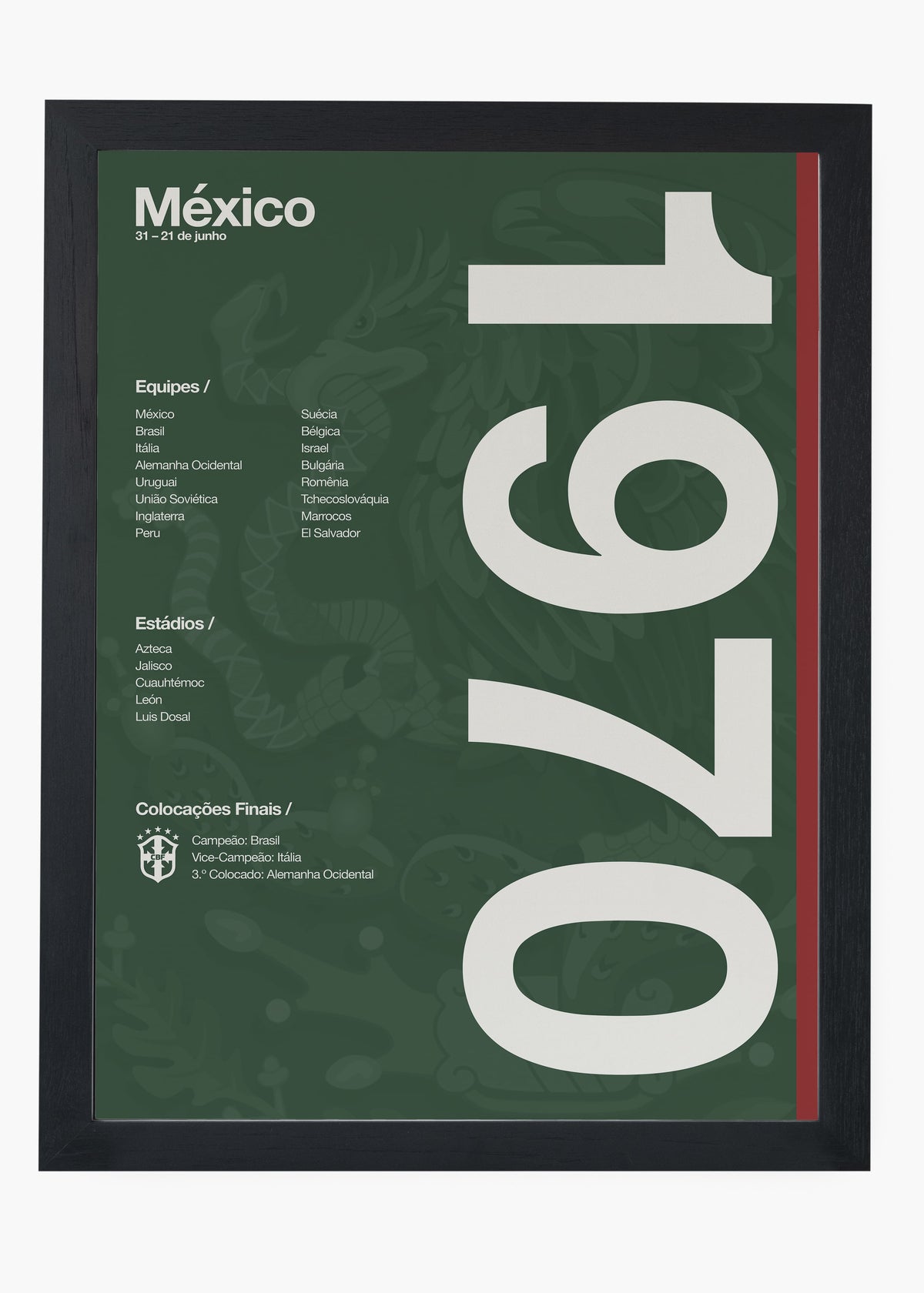 Quadro Copa do Mundo México 1970