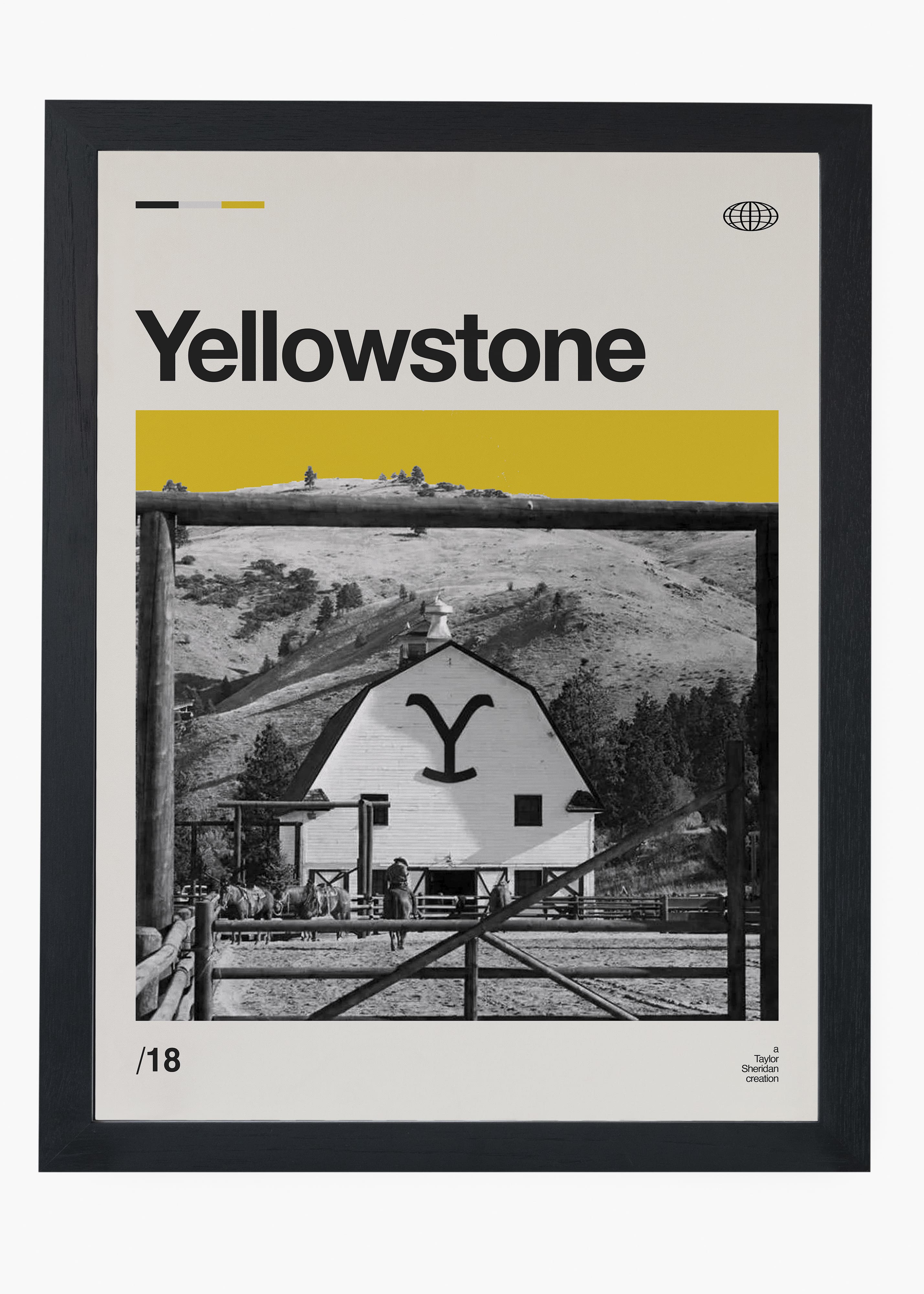 Quadro decorativo Yellowstone — arte de série para parede | Cübe Quadros
