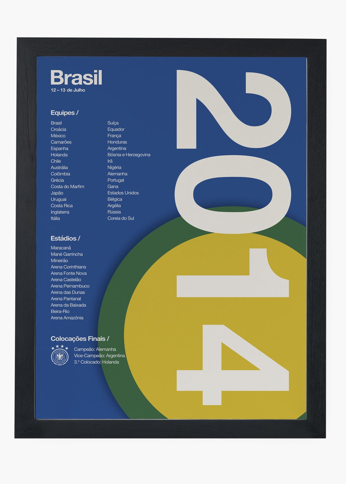 Quadro Copa do Mundo Brasil 2014