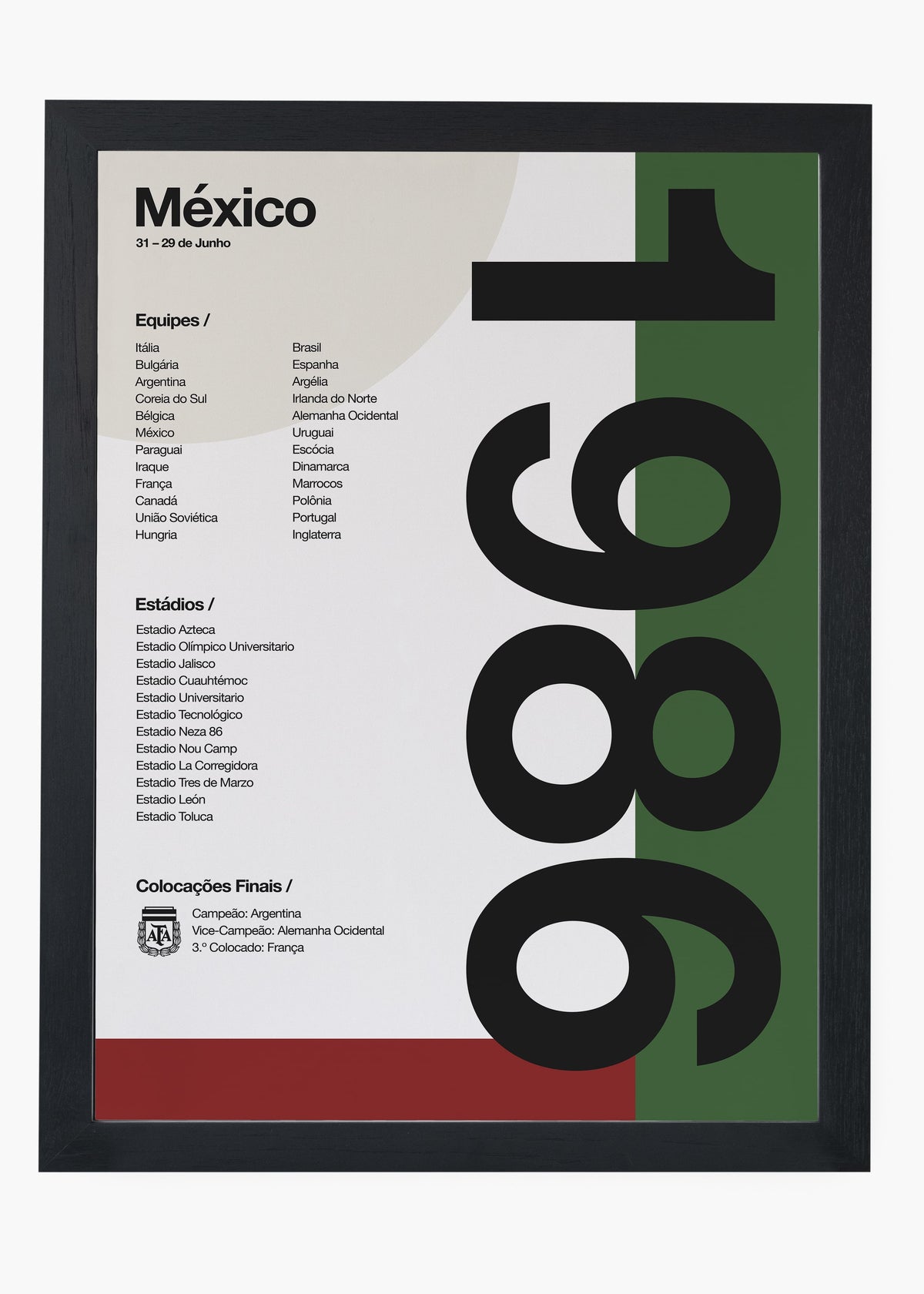 Quadro Copa do Mundo México 1986
