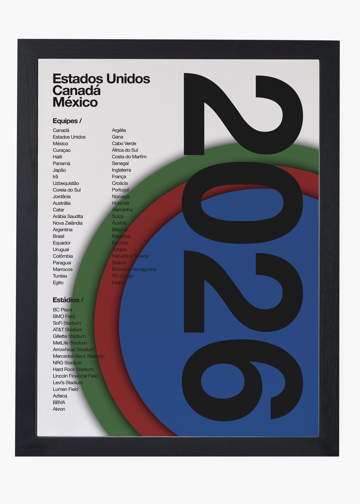 Quadro Copa do Mundo Estados Unidos, Canadá e Mexico 2026
