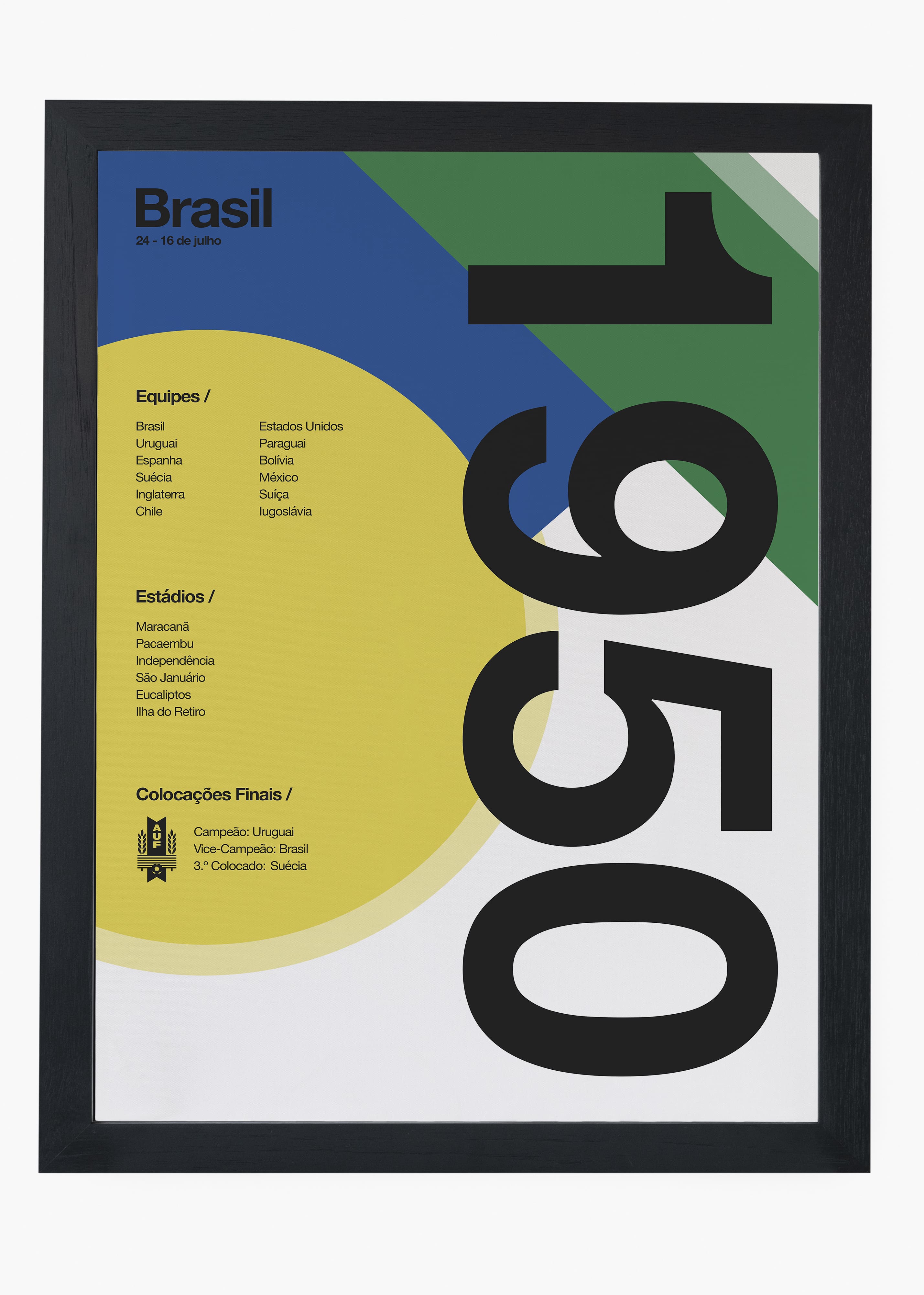 Quadro Copa do Mundo Brasil 1950