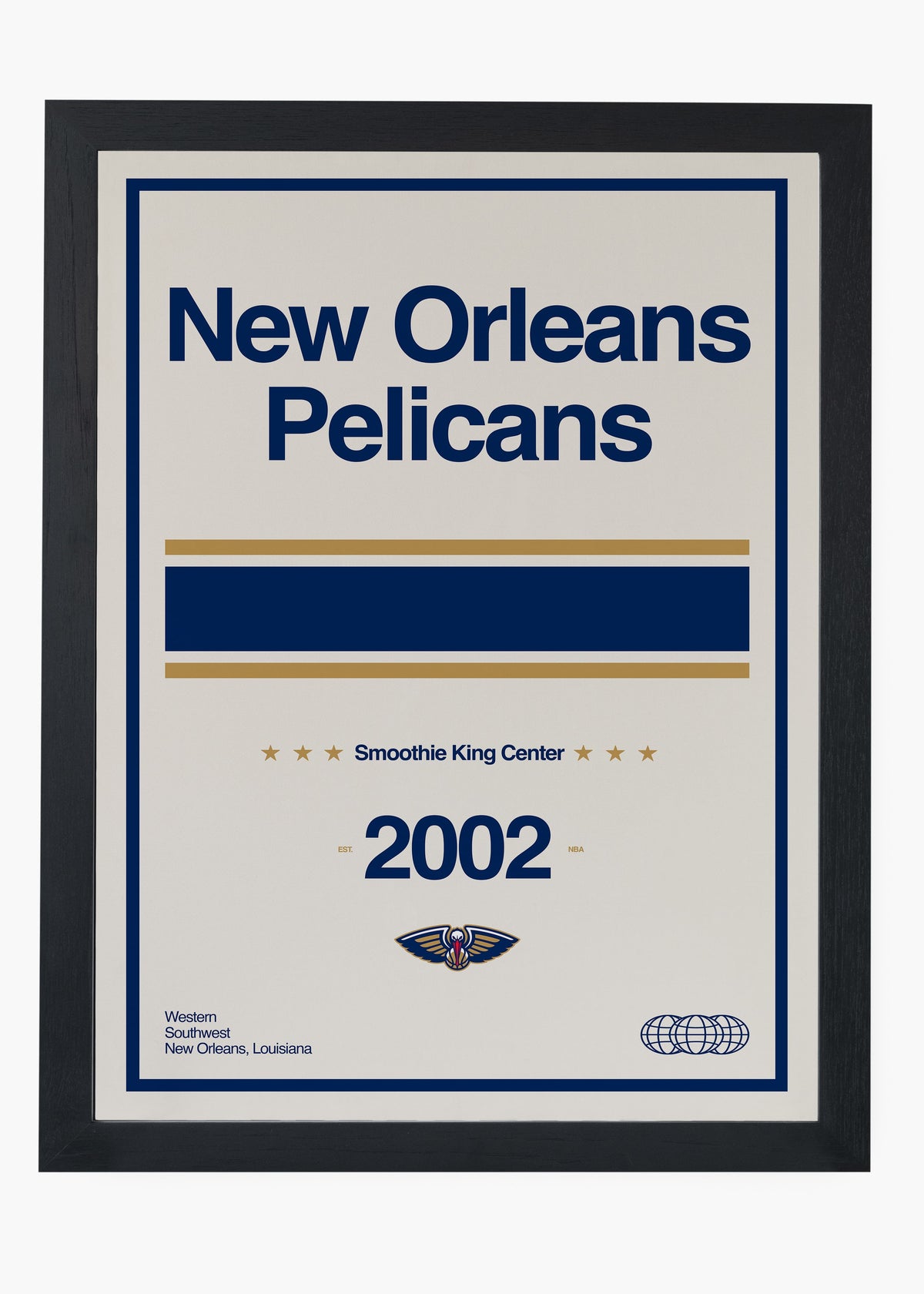 Quadro decorativo NBA New Orleans Pelicans — arte de basquete para parede | Cübe Quadros