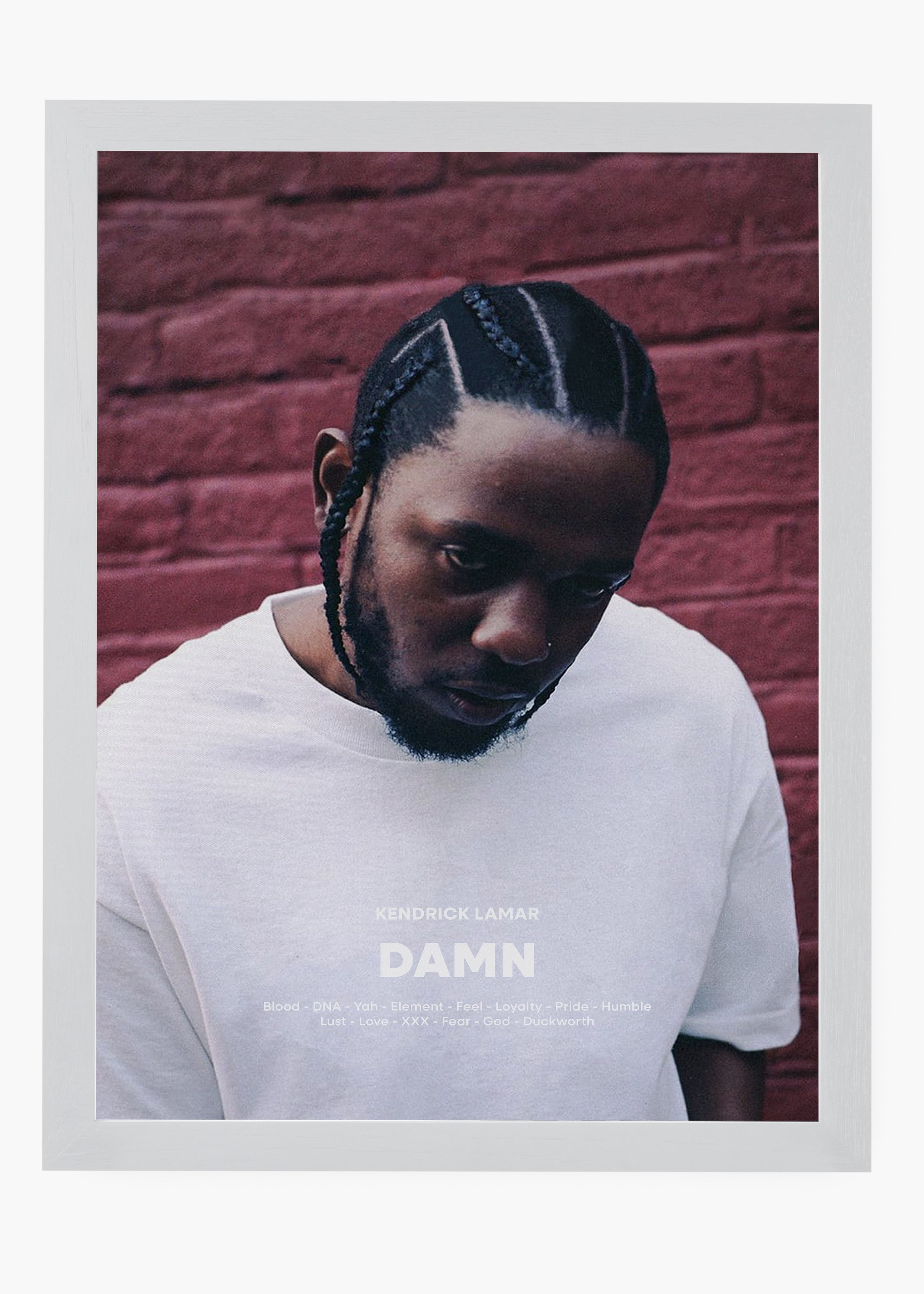 Quadro decorativo Kendrick Lamar Damn — arte de rap para parede | Cübe Quadros