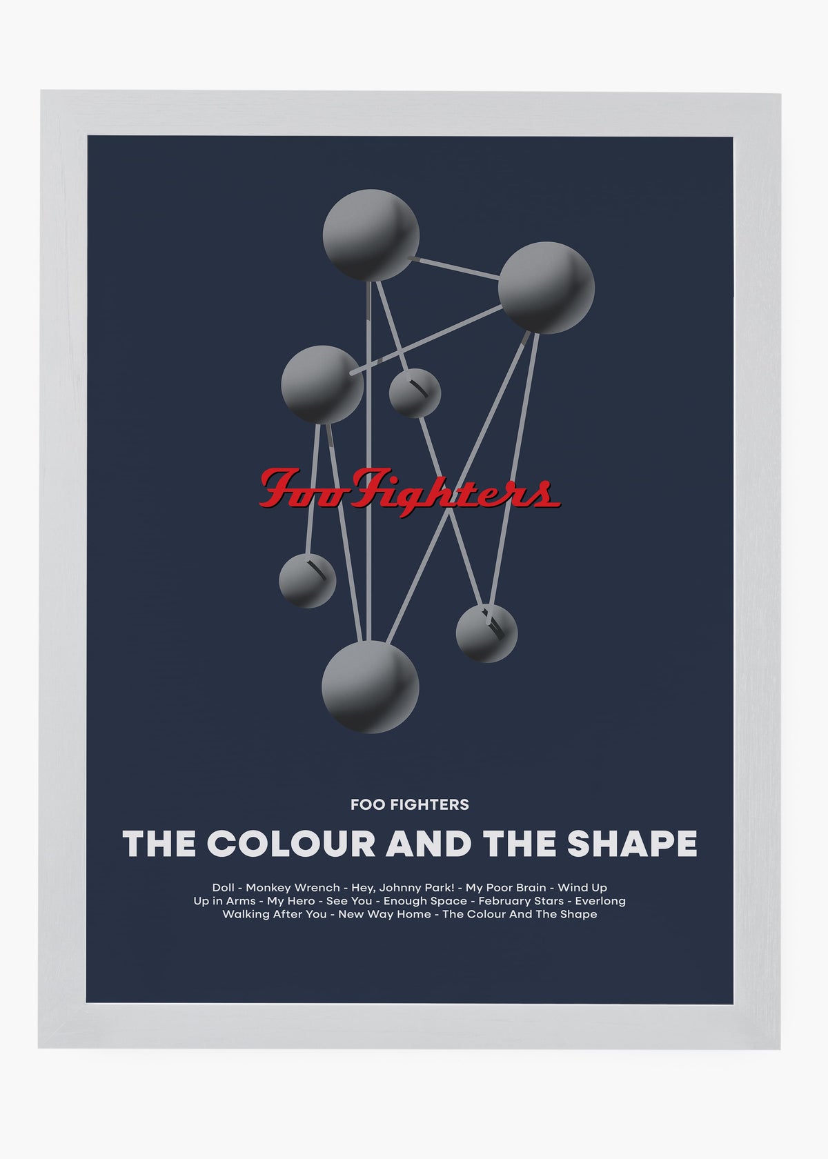 Quadro decorativo Foo Fighters The Colour and the Shape — arte de rock para parede | Cübe Quadros