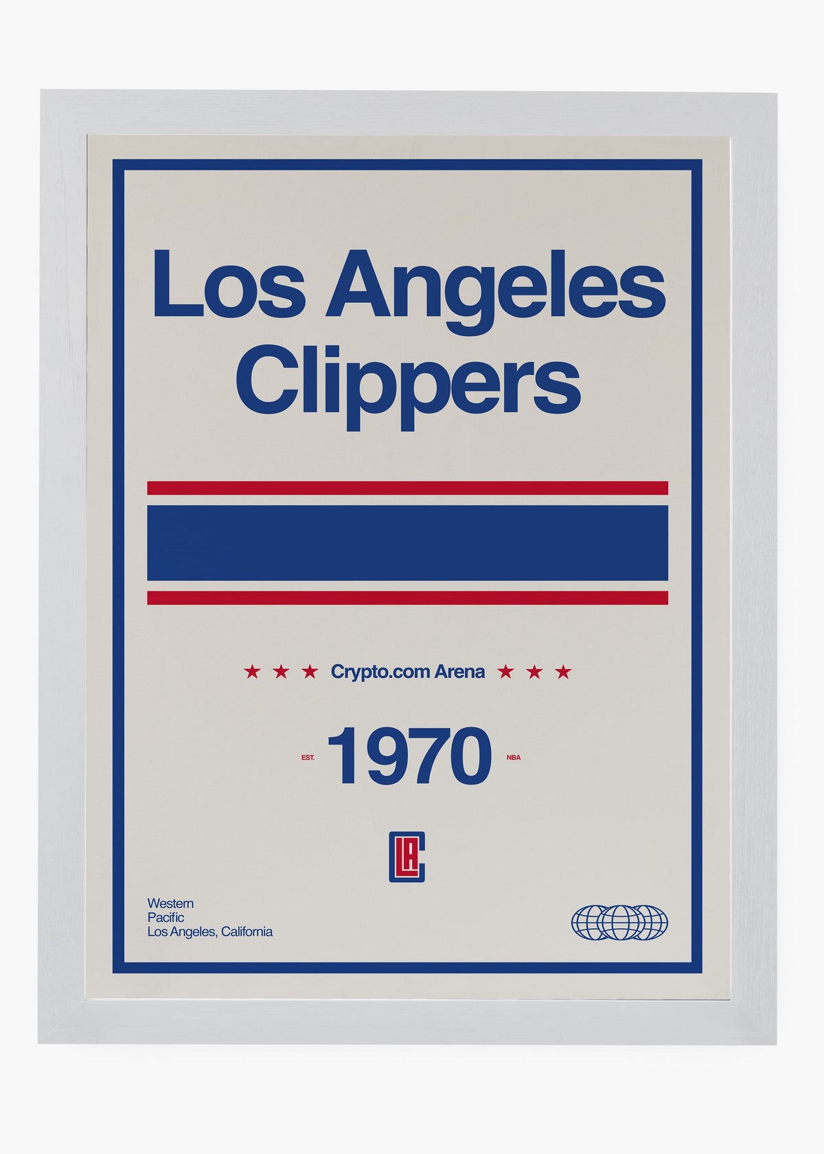 Quadro decorativo NBA Los Angeles Clippers — arte de basquete para parede | Cübe Quadros