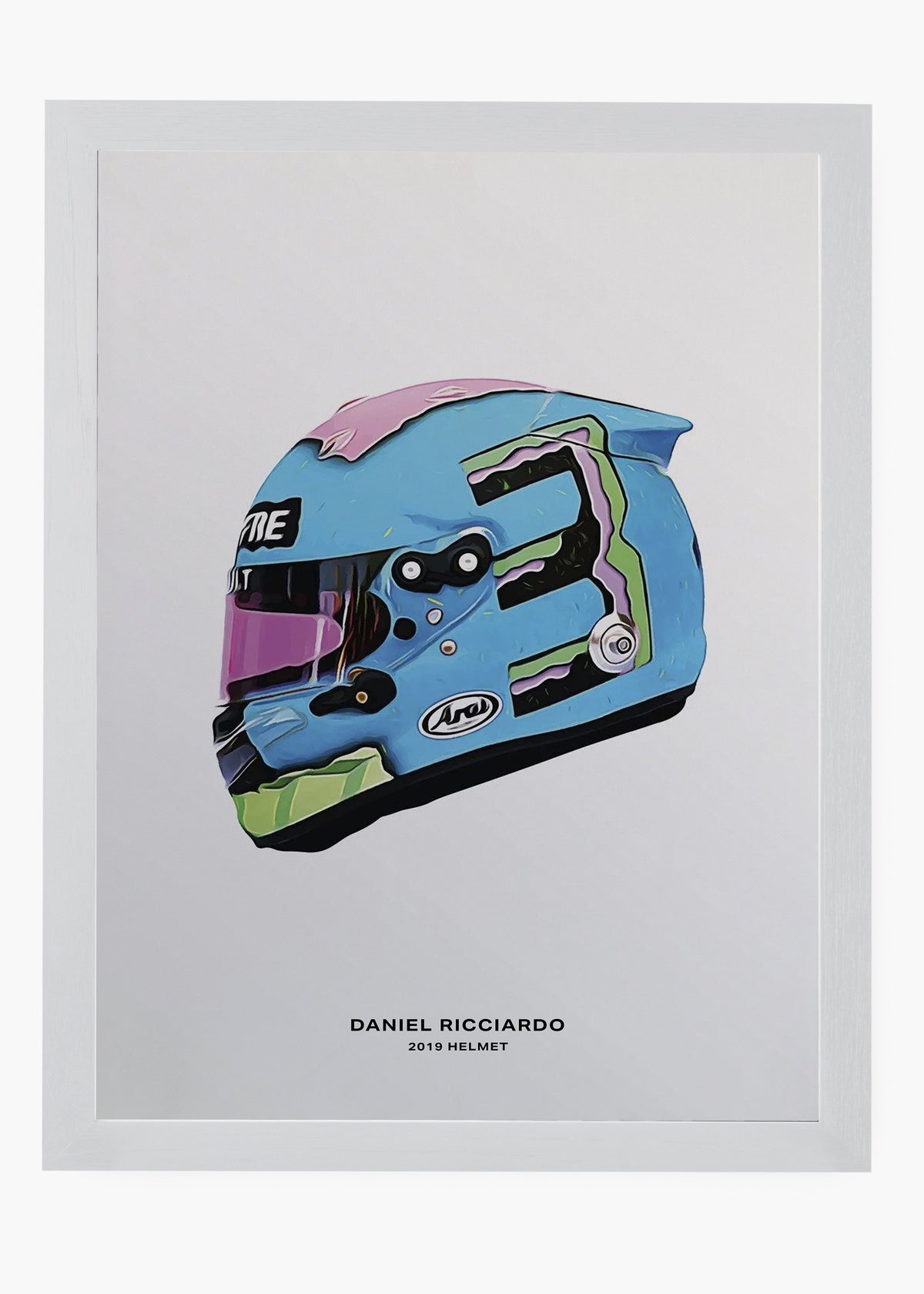 Quadro decorativo Daniel Ricciardo 2019 II — arte de automobilismo para parede | Cübe Quadros