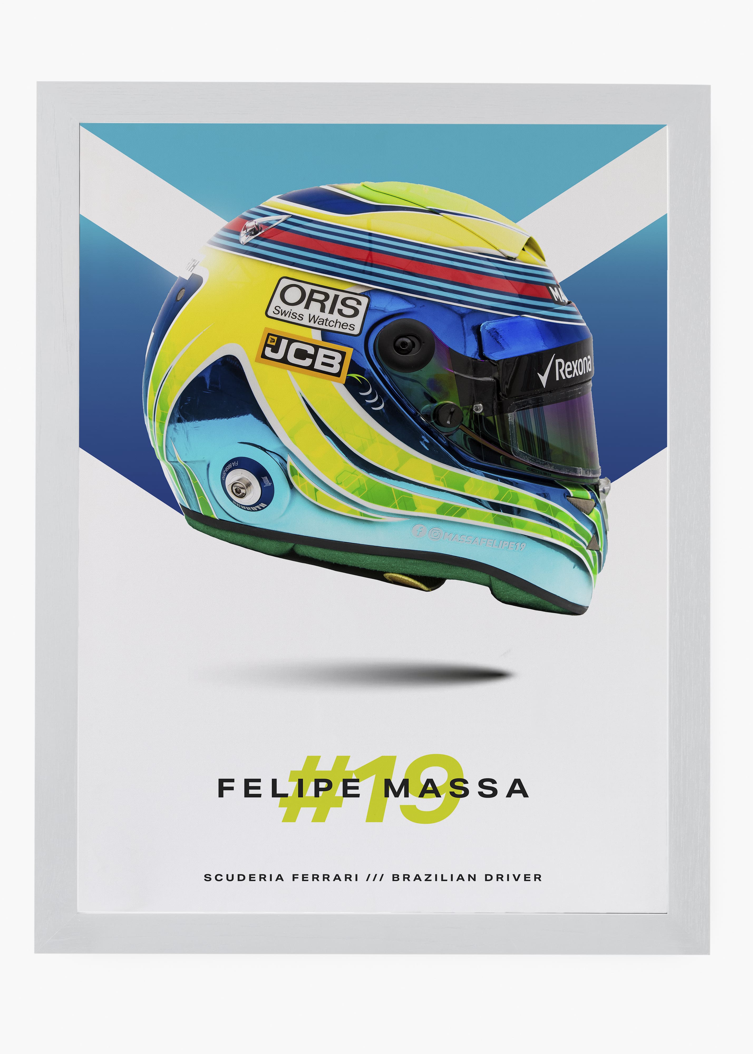Quadro decorativo Felipe Massa #19 — arte de automobilismo para parede | Cübe Quadros