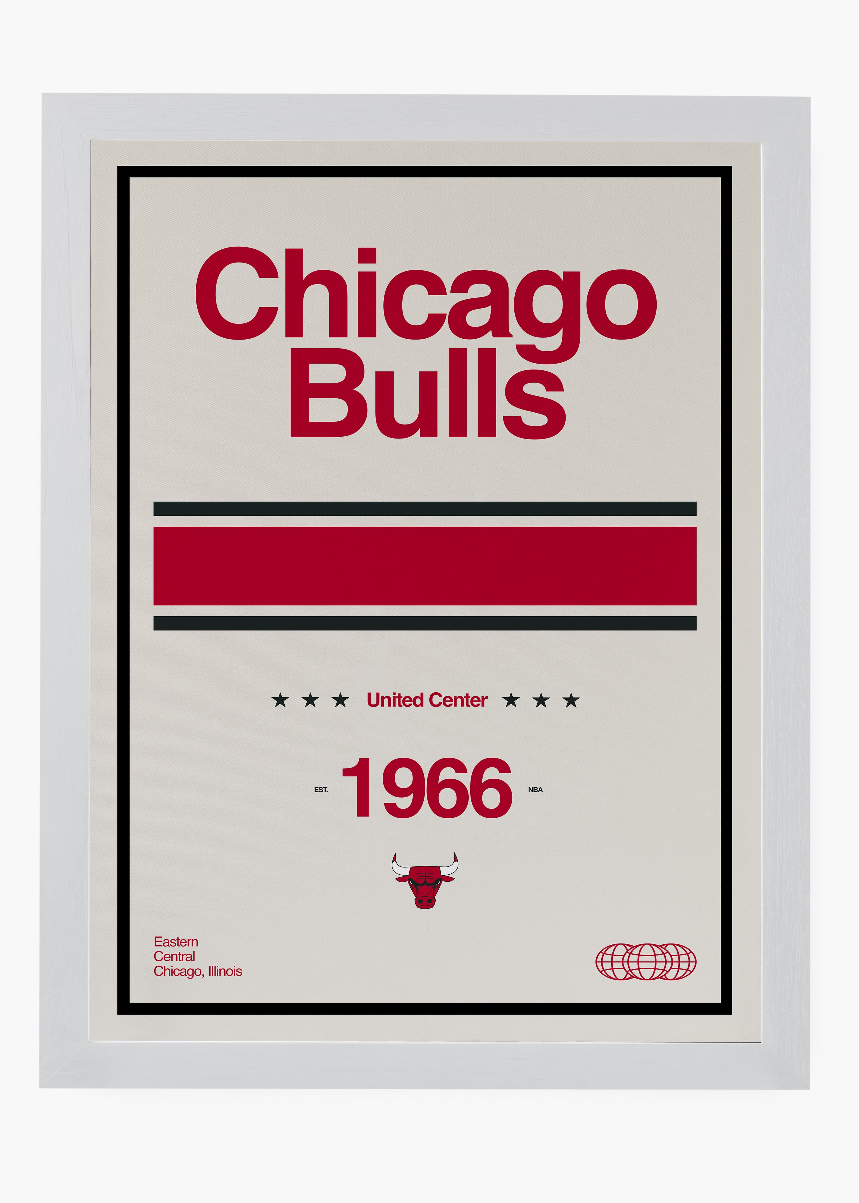 Quadro decorativo NBA Chicago Bulls — arte de basquete para parede | Cübe Quadros