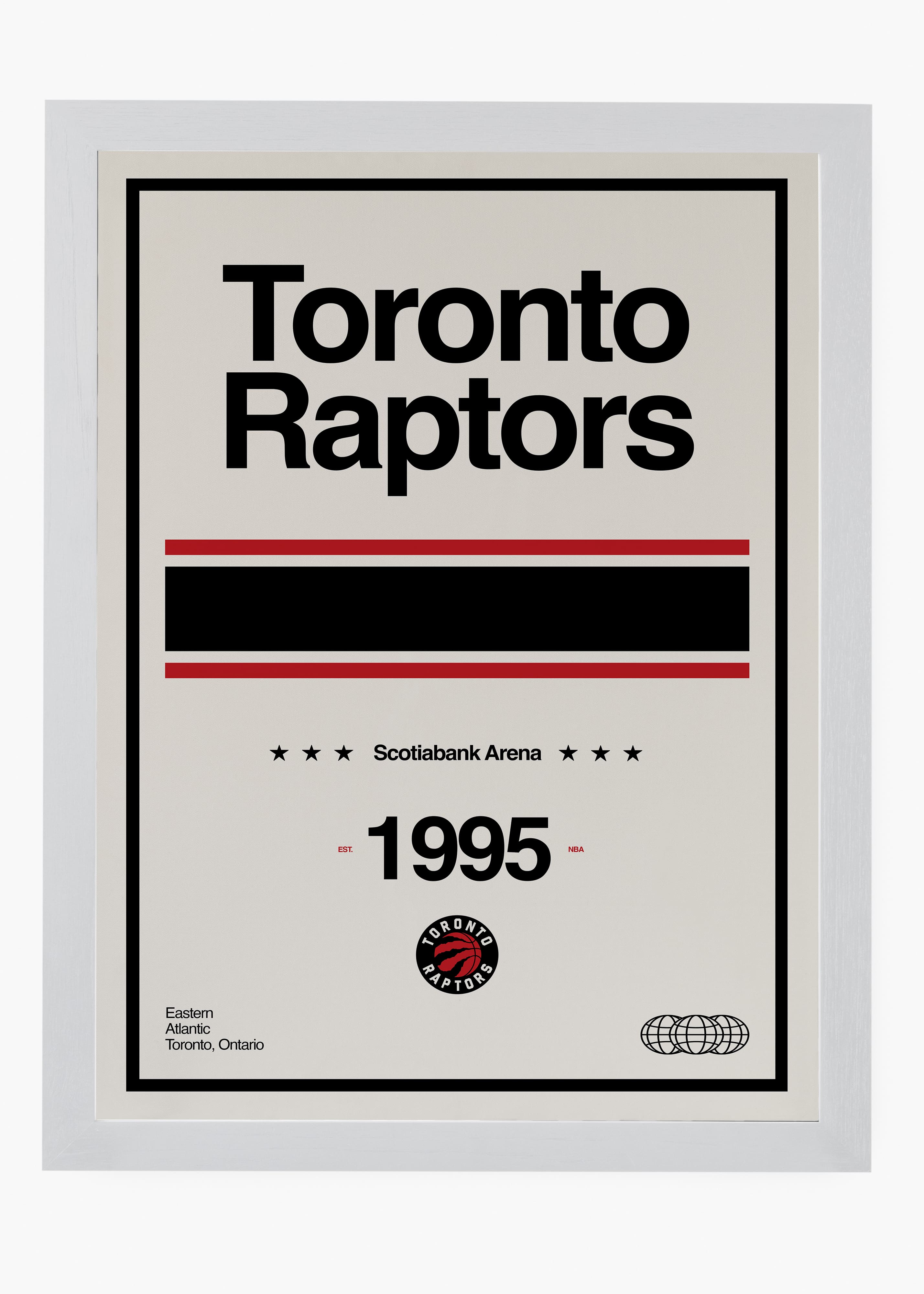 Quadro decorativo NBA Toronto Raptors — arte de basquete para parede | Cübe Quadros