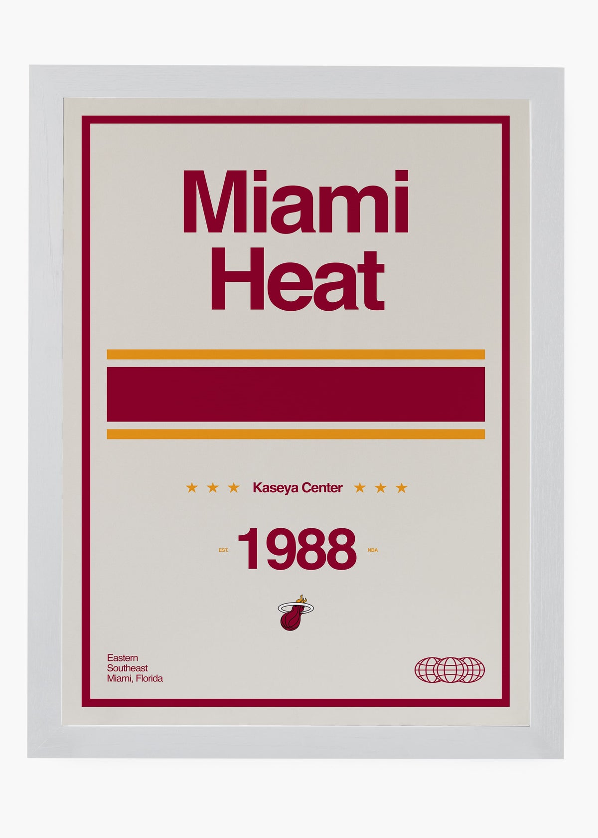 Quadro decorativo NBA Miami Heat — arte de basquete para parede | Cübe Quadros