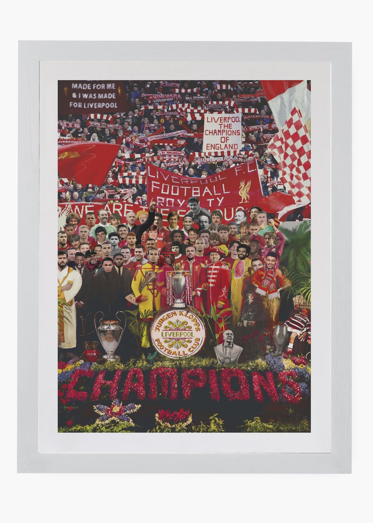 Quadro decorativo Liverpool Champions — arte de futebol para parede | Cübe Quadros