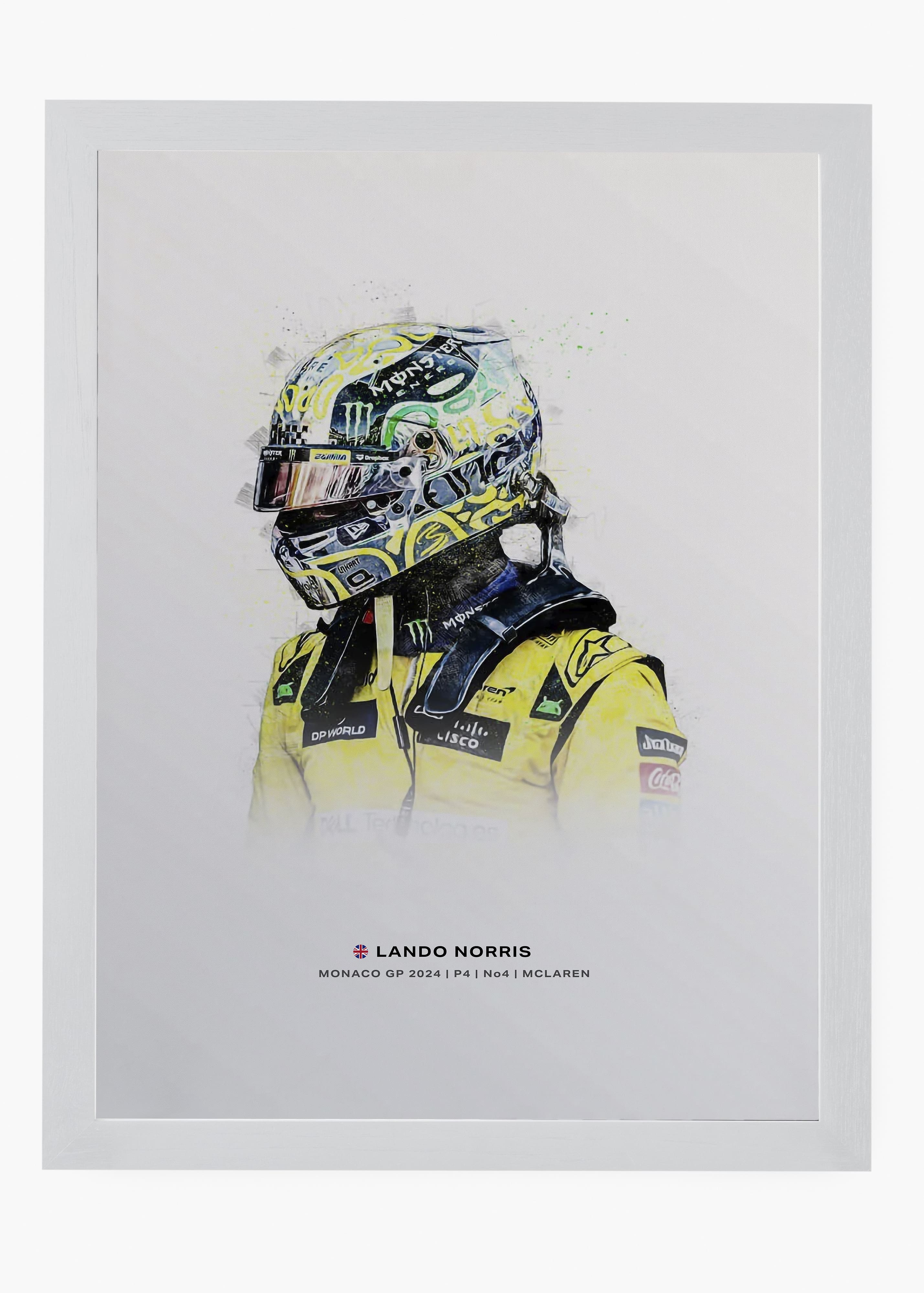 Quadro decorativo Lando Norris Monaco GP 2024 II — arte de automobilismo para parede | Cübe Quadros