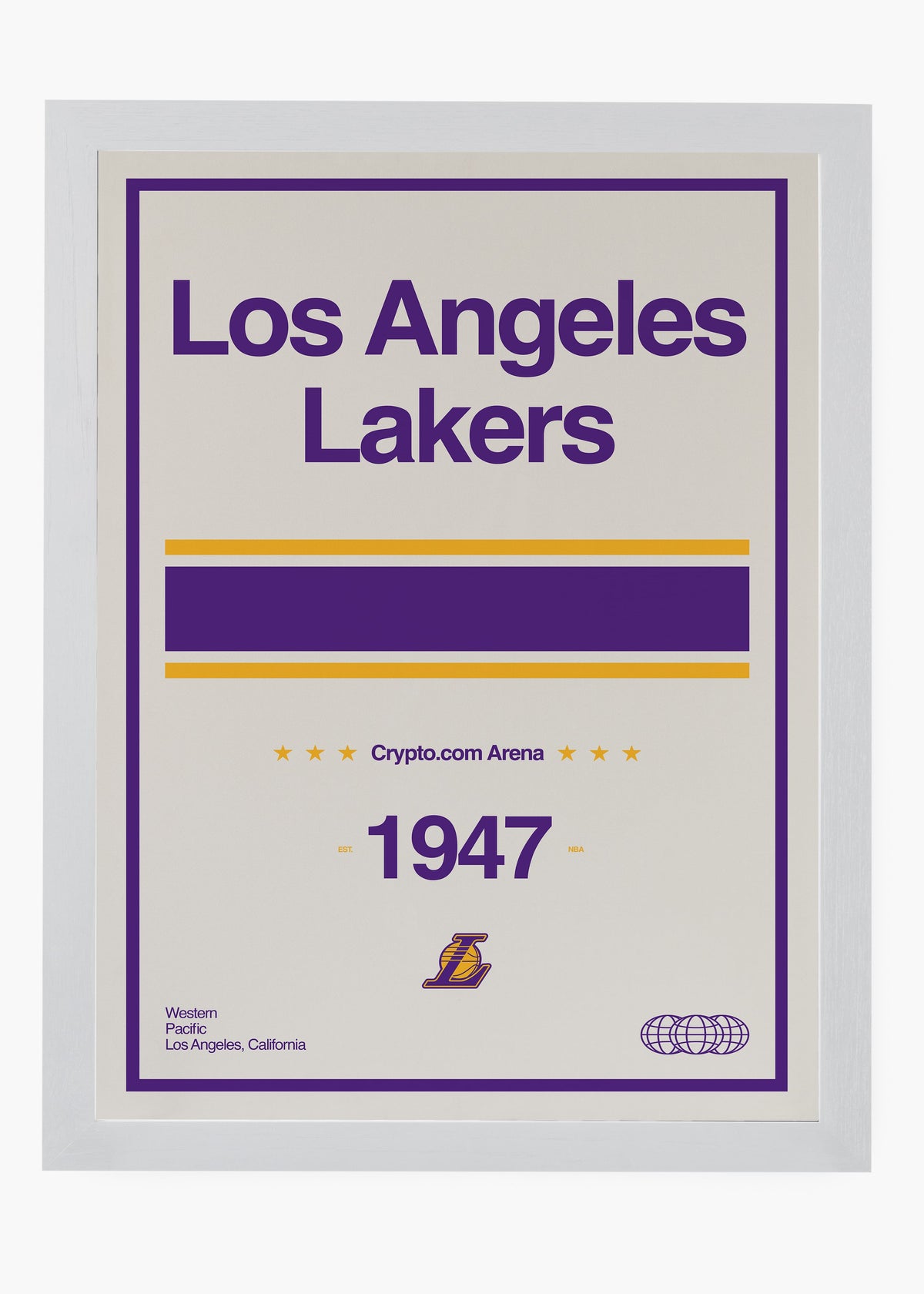 Quadro decorativo NBA Los Angeles Lakers — arte de basquete para parede | Cübe Quadros