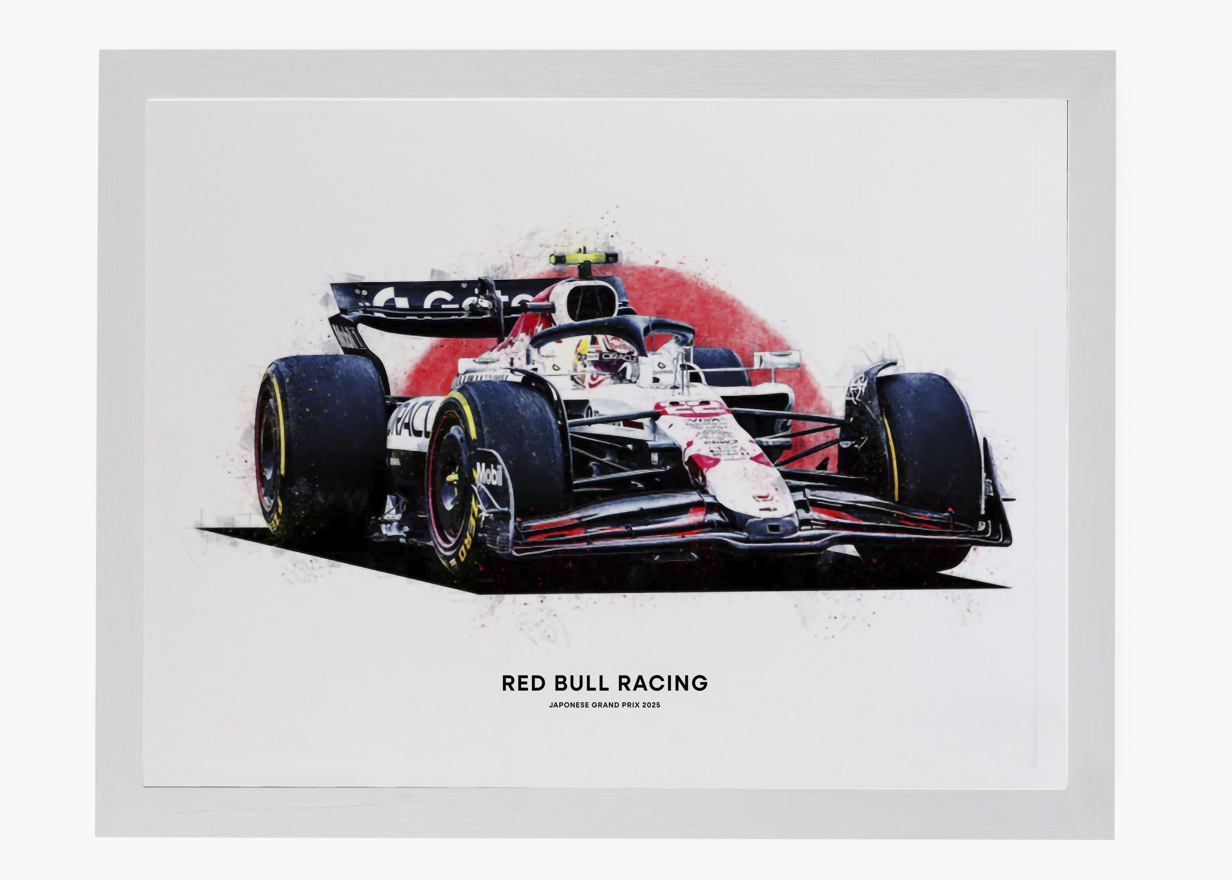 Quadro decorativo Red Bull Racing Japão 2025 — arte de automobilismo para parede | Cübe Quadros