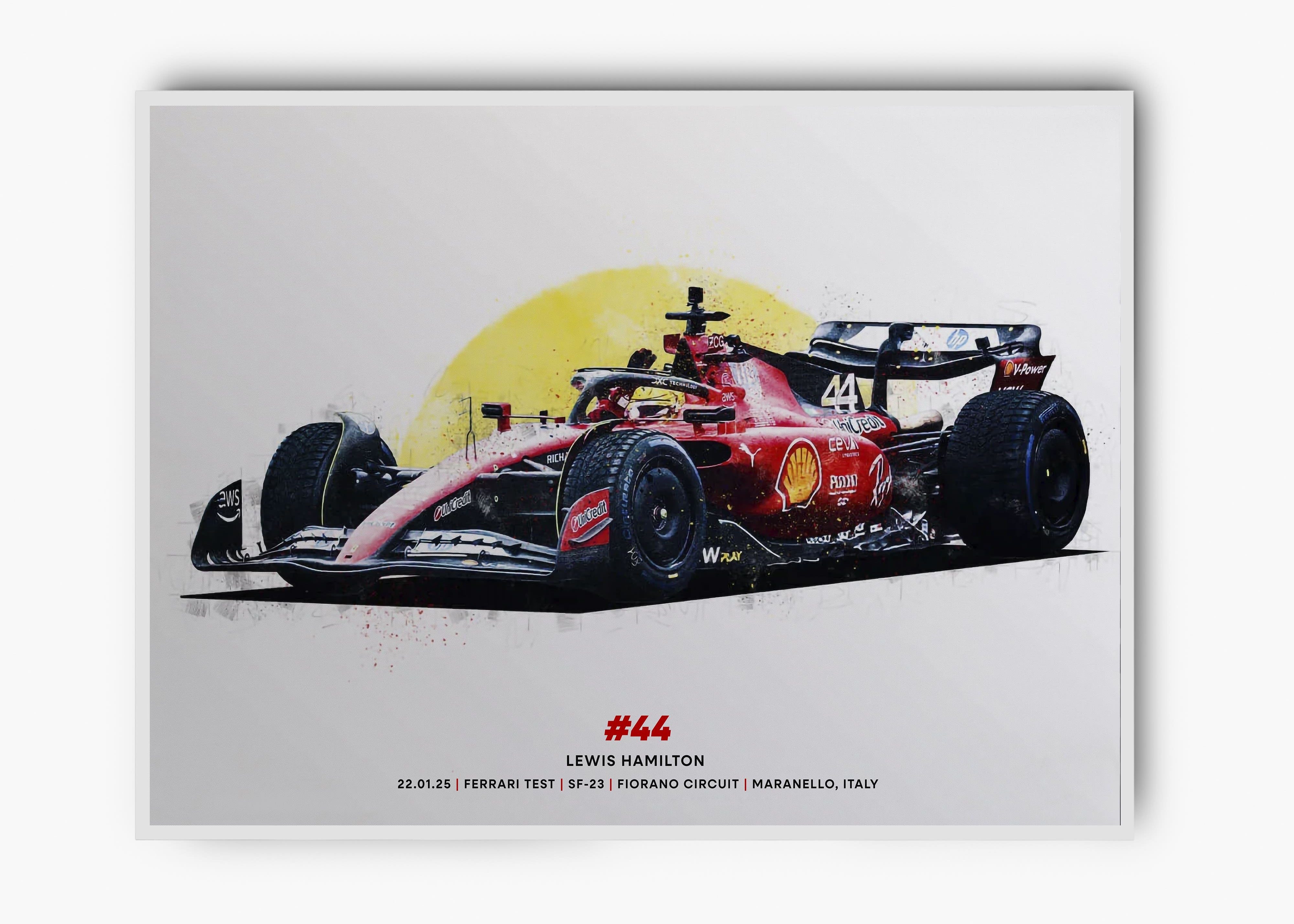 Quadro Lewis Hamilton Ferrari Test