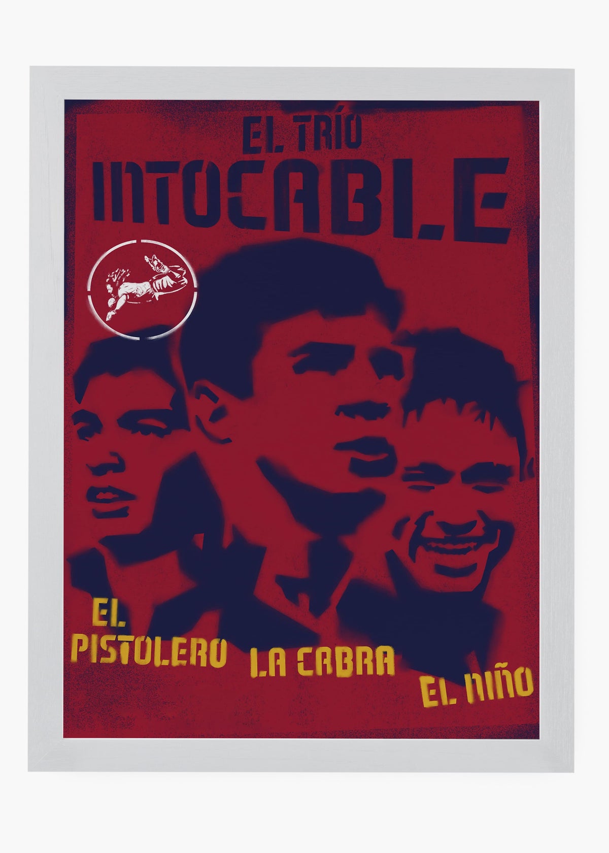 Quadro decorativo Trio MSN — arte de futebol para parede | Cübe Quadros