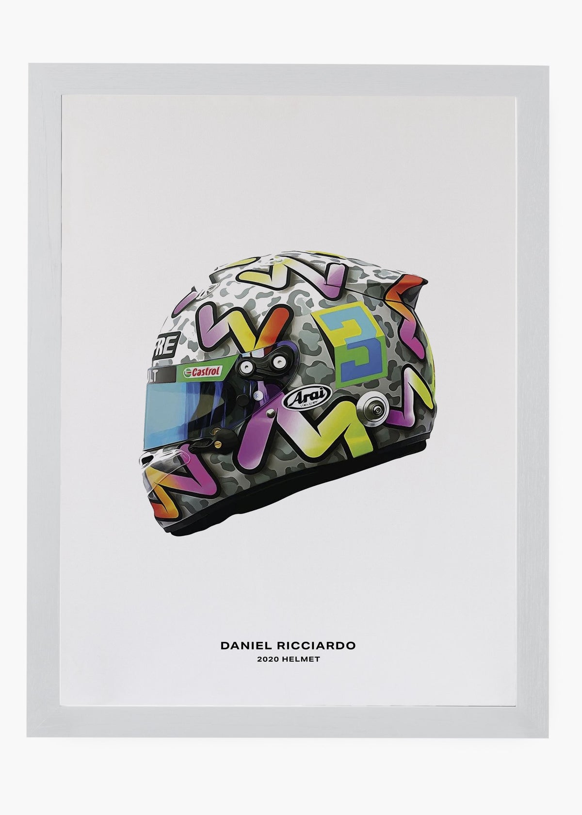 Quadro decorativo Daniel Ricciardo 2020 — arte de automobilismo para parede | Cübe Quadros