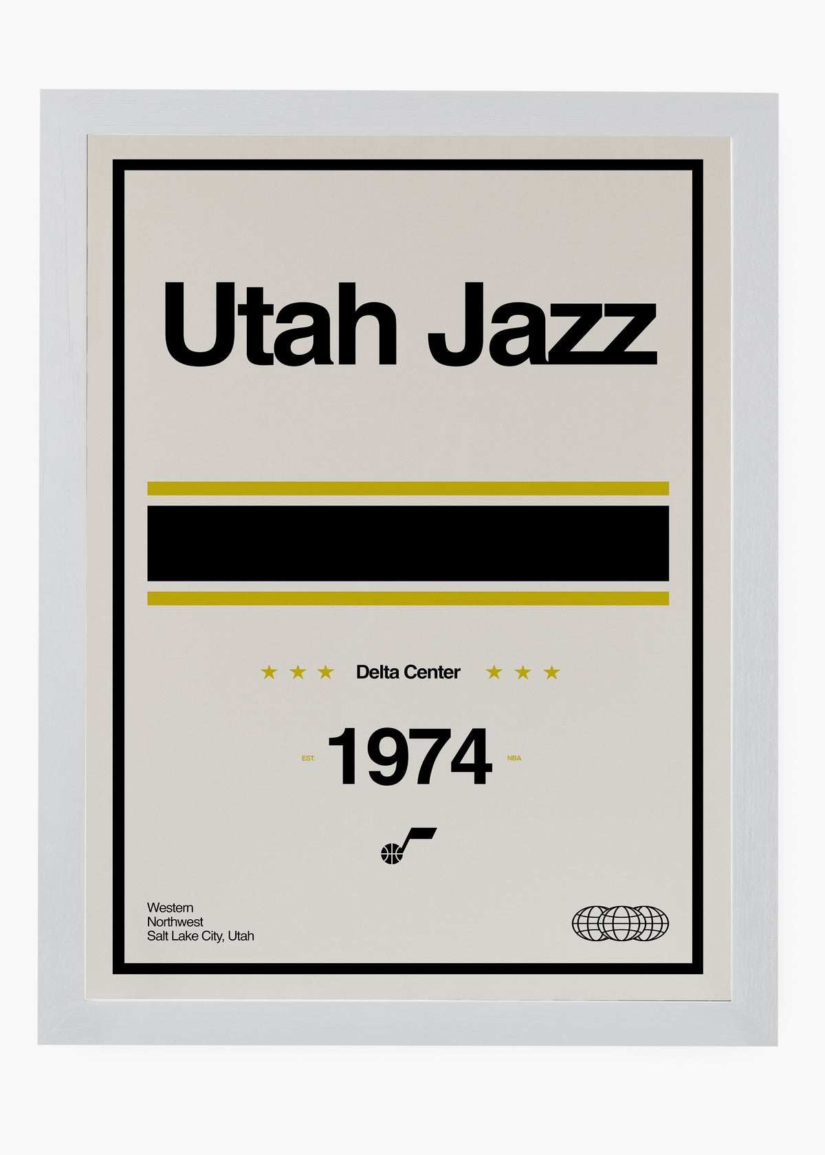 Quadro decorativo NBA Utah Jazz — arte de basquete para parede | Cübe Quadros