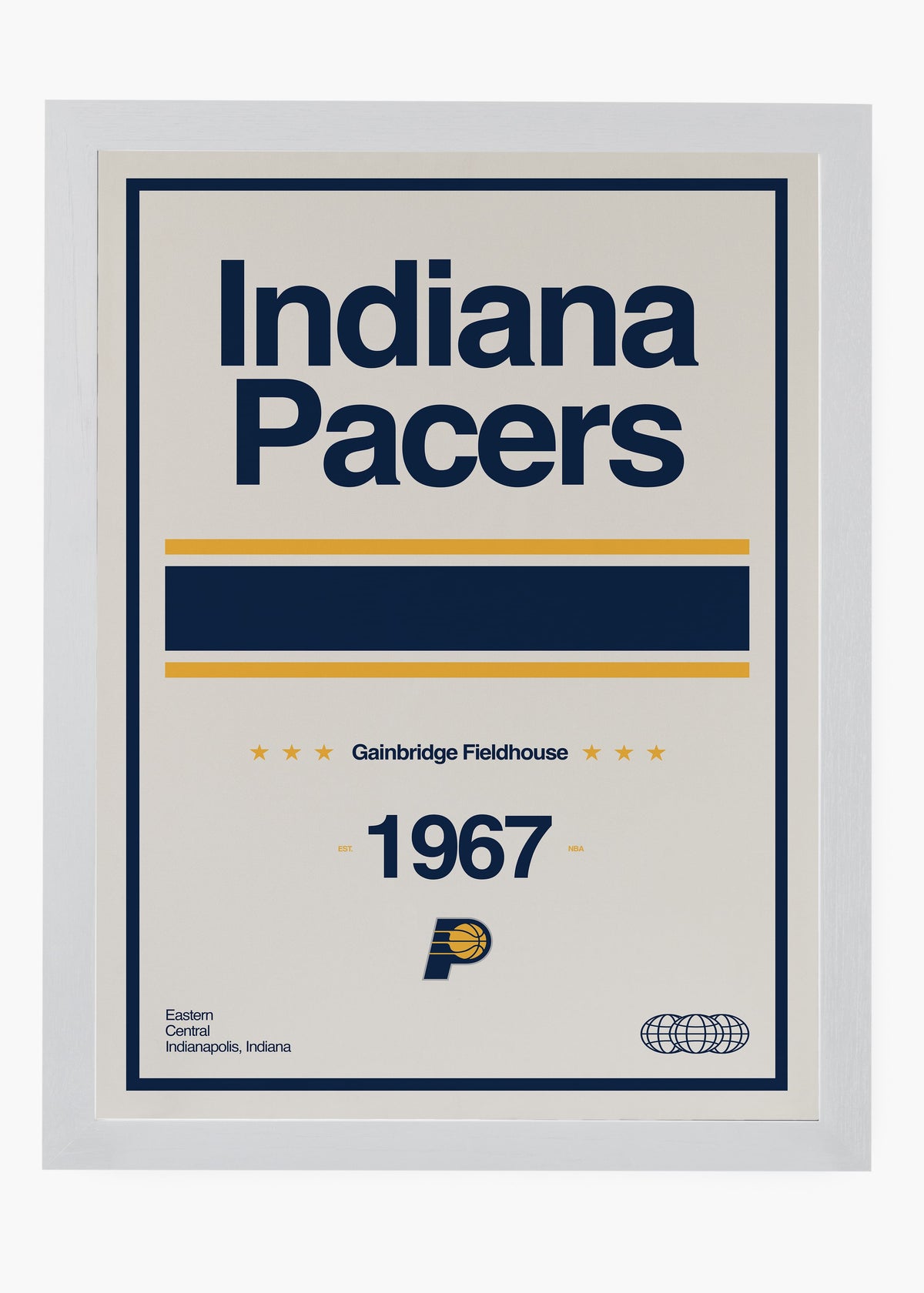 Quadro decorativo NBA Indiana Pacers — arte de basquete para parede | Cübe Quadros