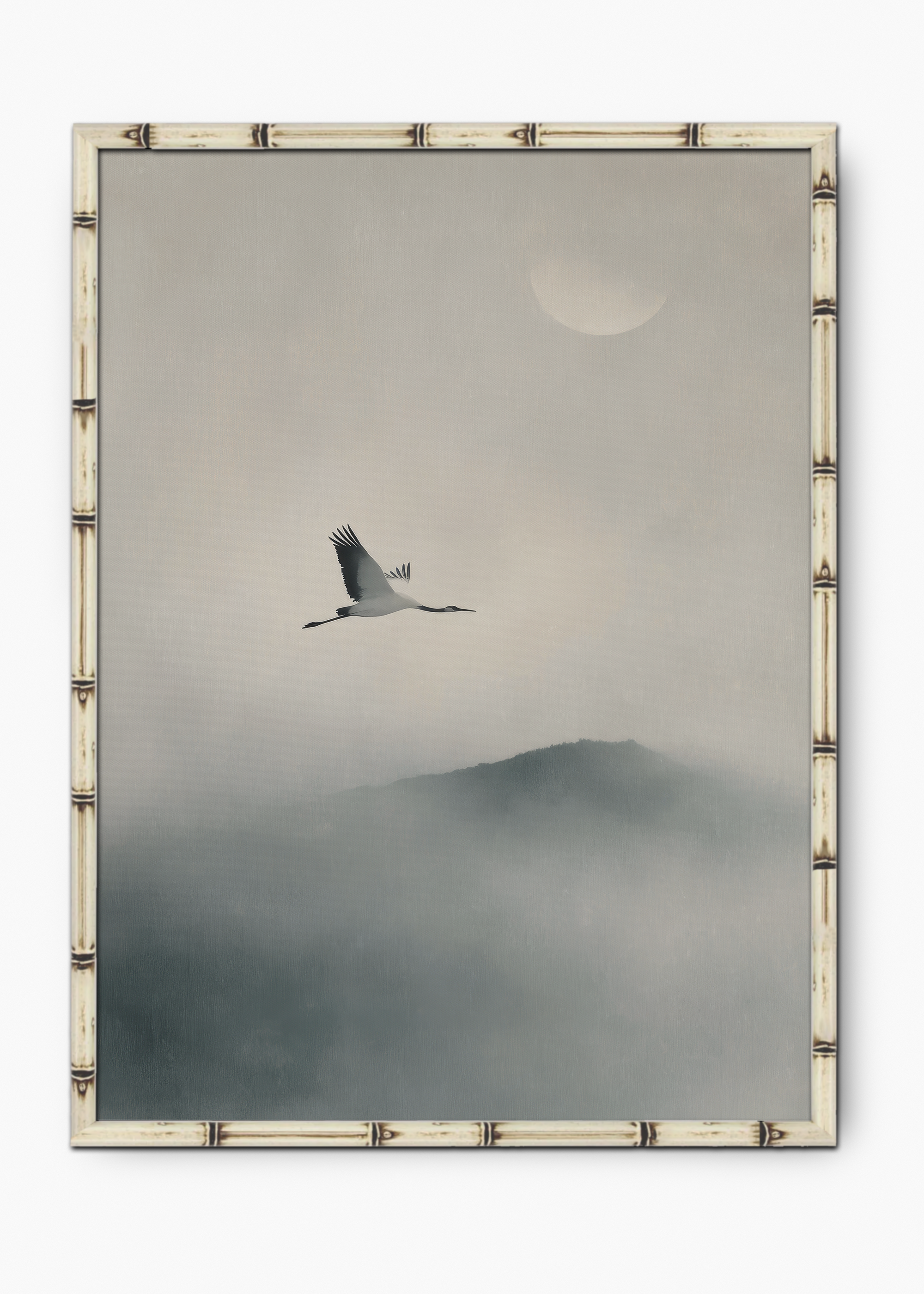 Quadro Japonês Fly High Edição Especial Bamboo - Moldura Branco