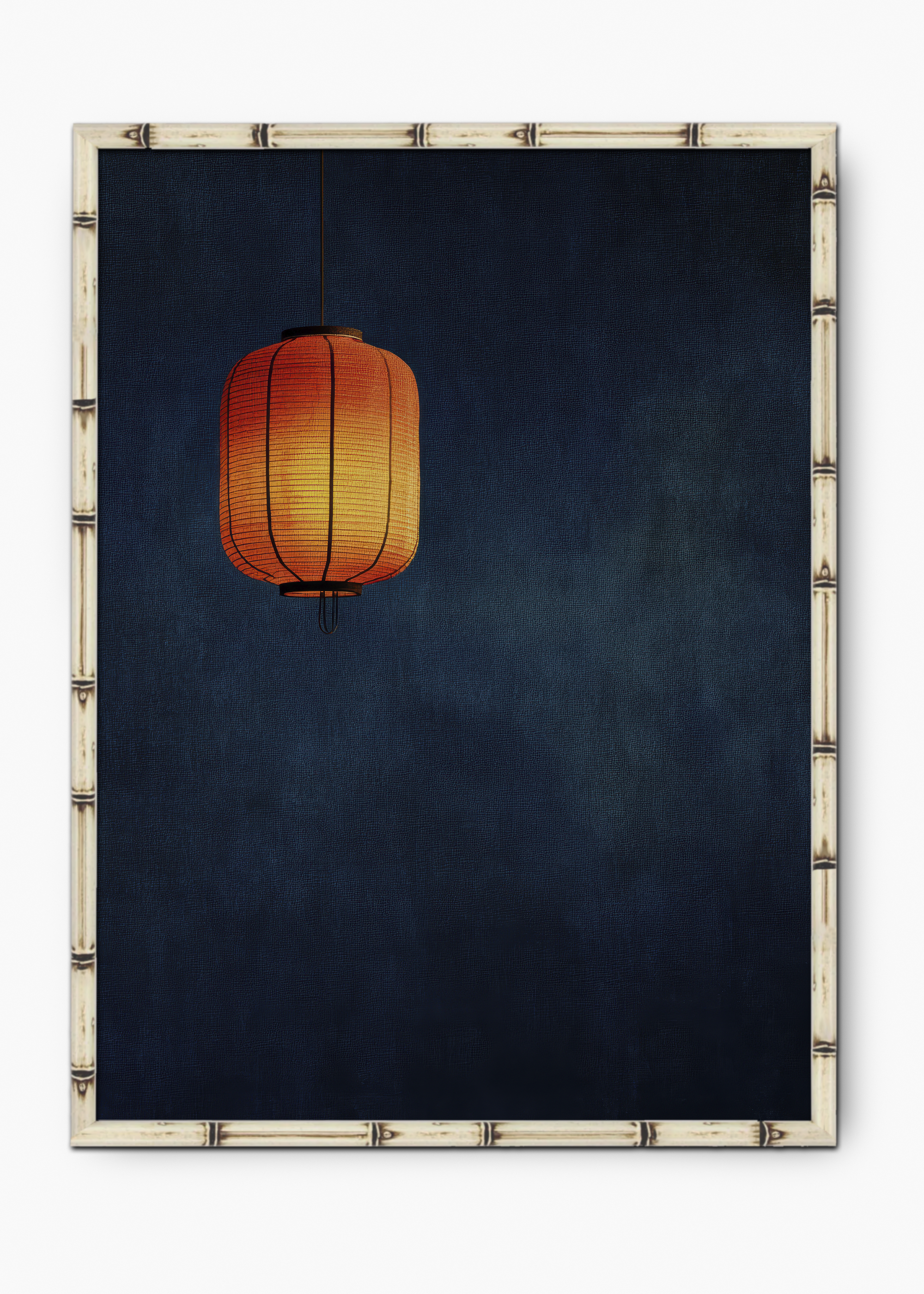Quadro Japonês Interior Light Edição Especial Bamboo - Moldura Branco