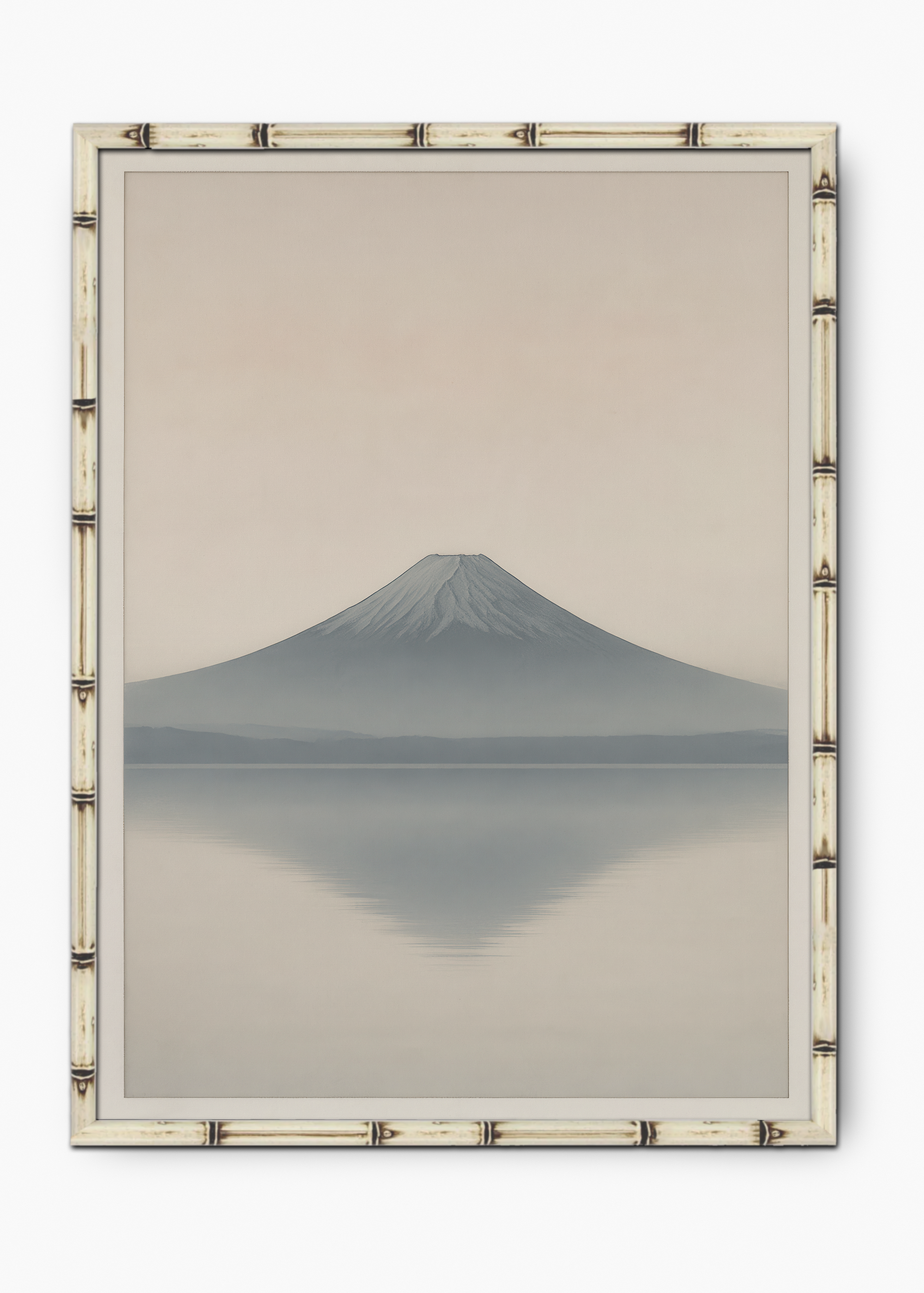 Quadro Japonês Still Fuji Edição Especial Bamboo - Moldura Branco