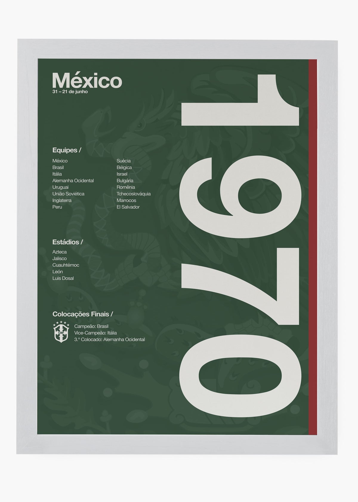 Quadro Copa do Mundo México 1970