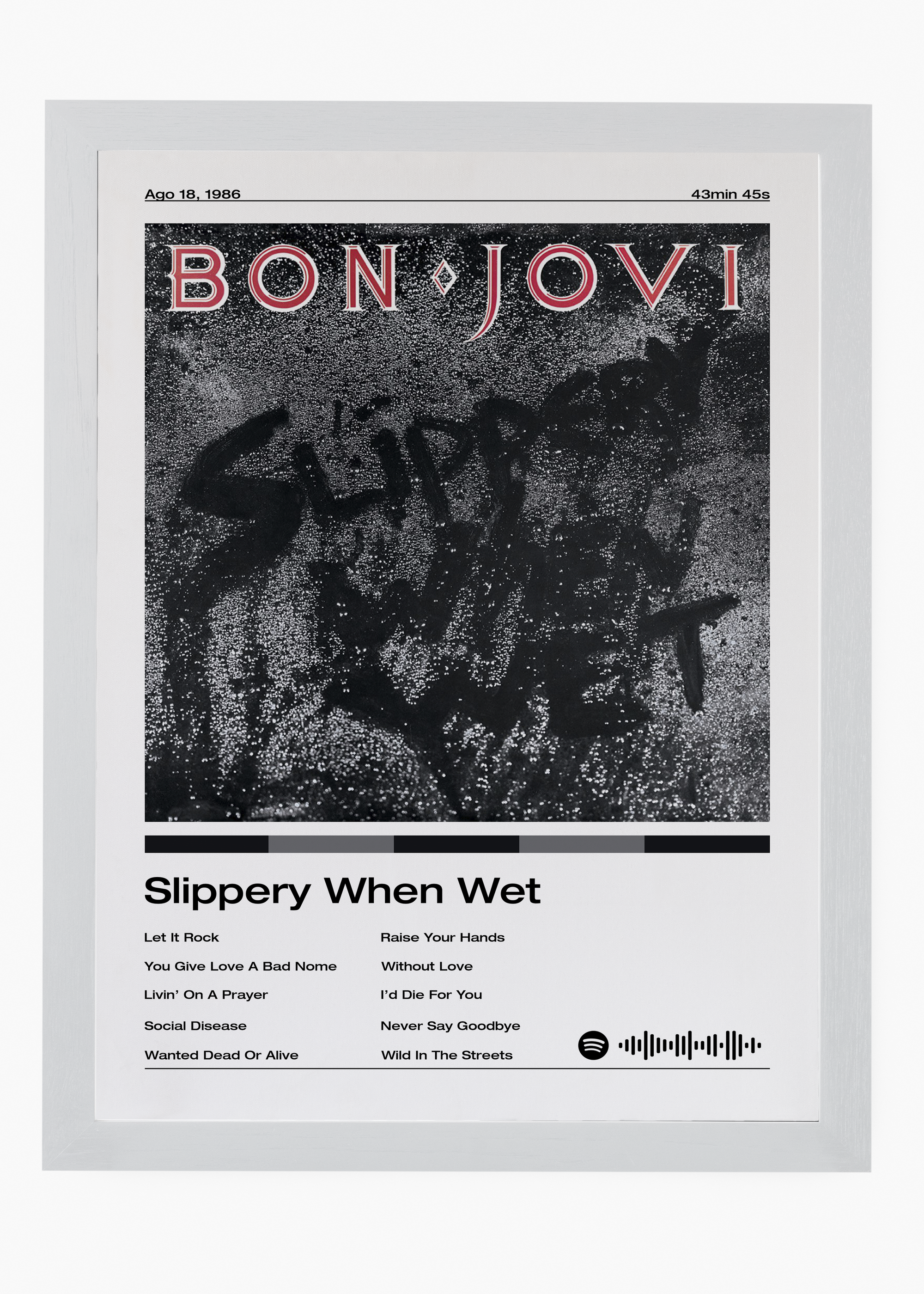 Quadro Bon Jovi Slippery When Wet - 5