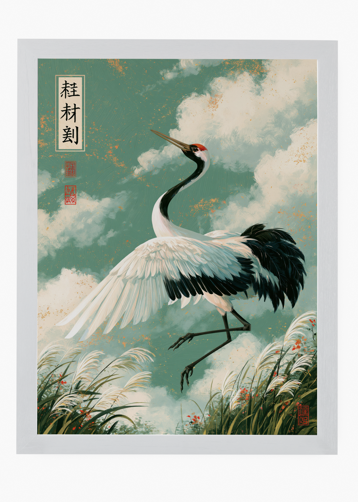 Quadro Japonês Crane in Flight - 5