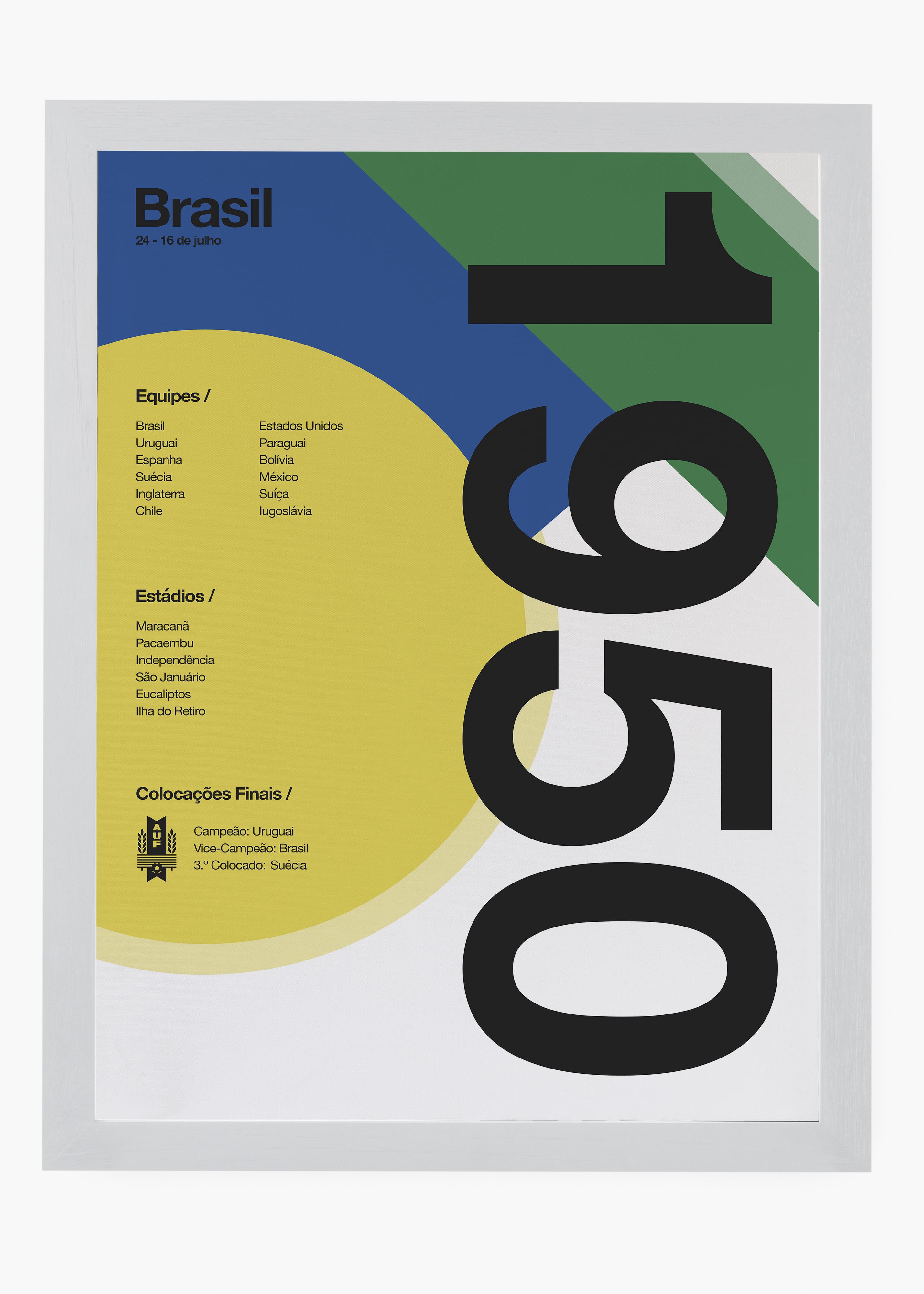 Quadro Copa do Mundo Brasil 1950