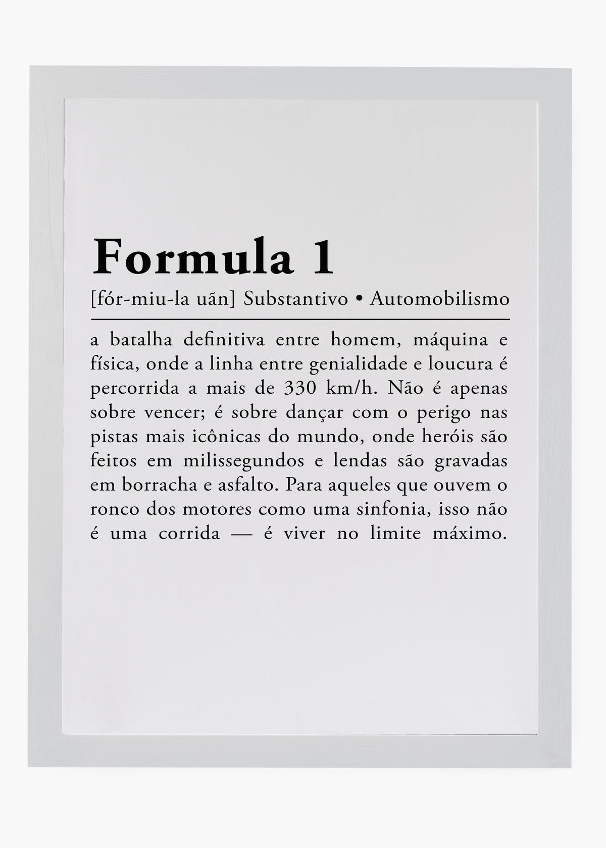 Quadro Formula 1 Verso