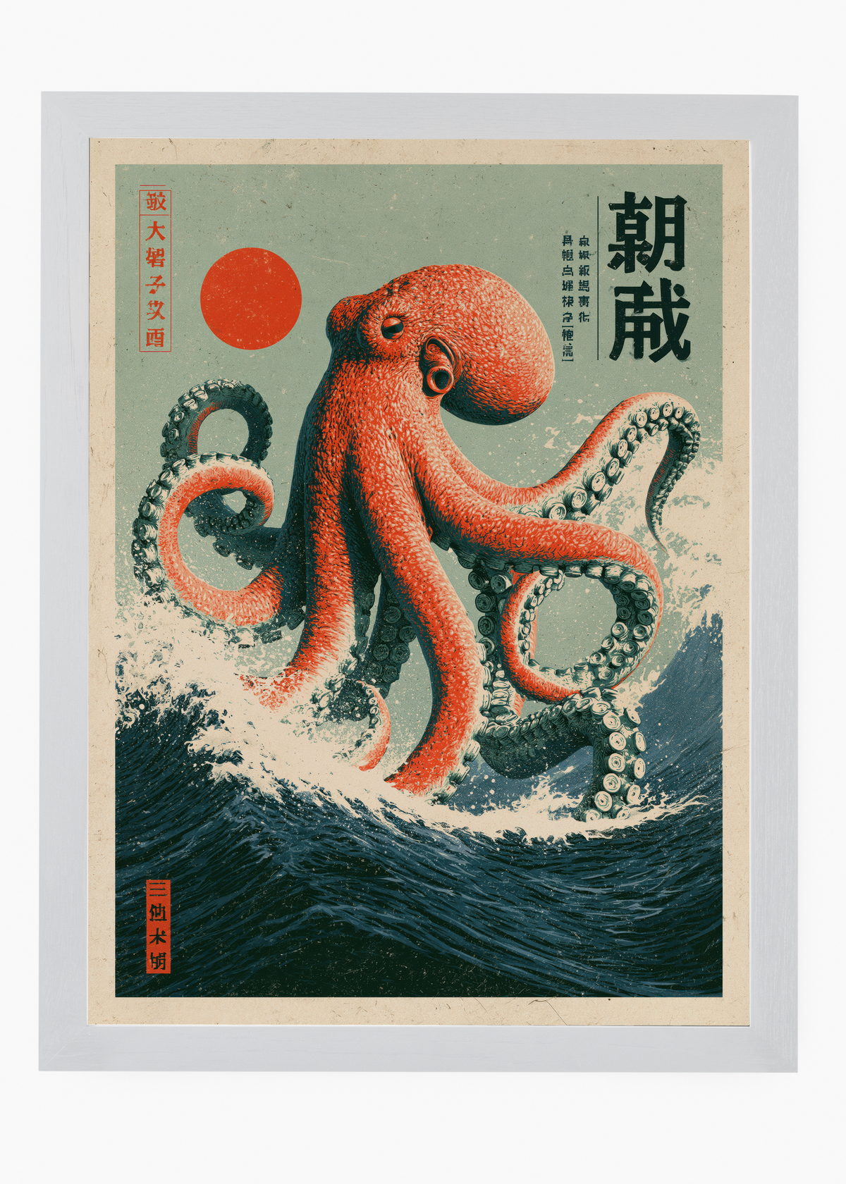 Quadro Japonês Ocean Octopus - 5