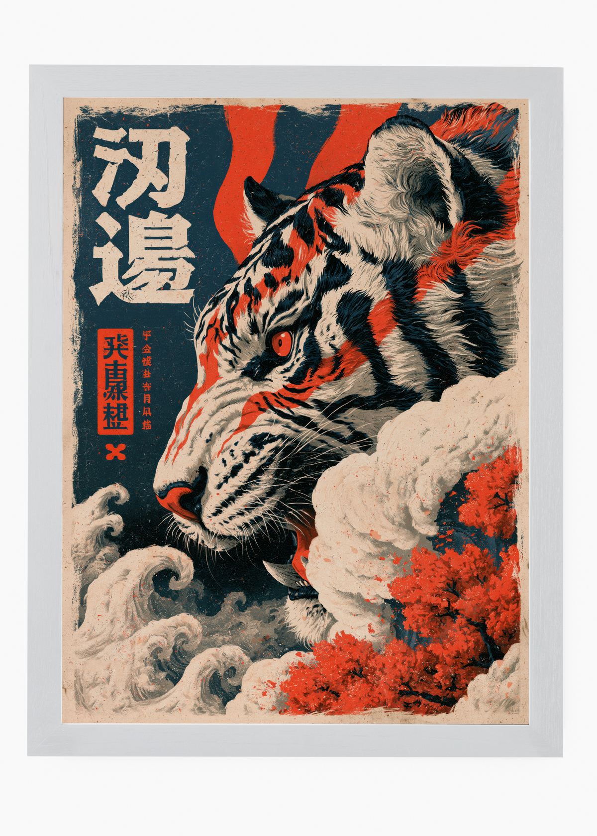 Quadro Japonês Tigre nas Ondas - 5