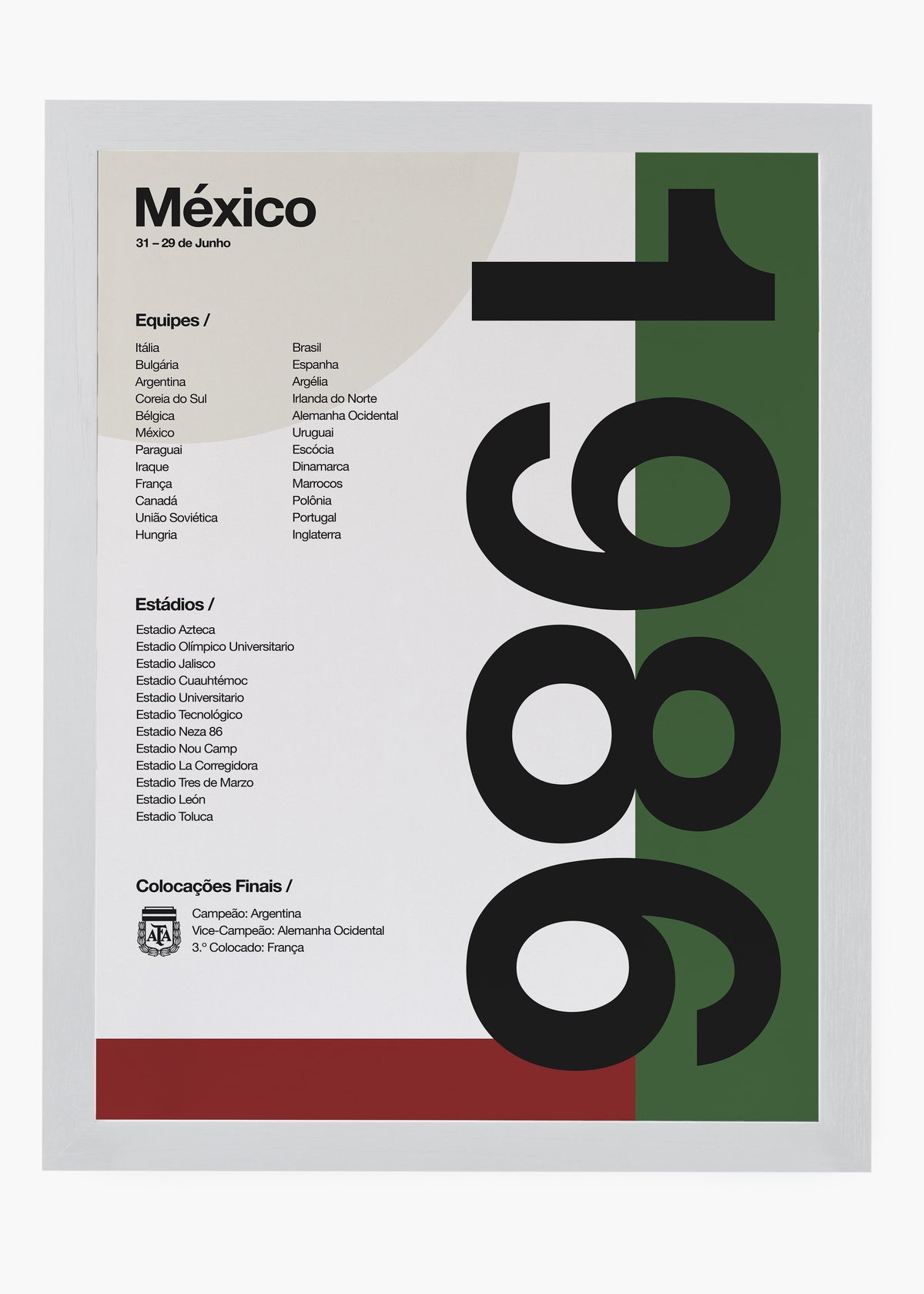 Quadro Copa do Mundo México 1986