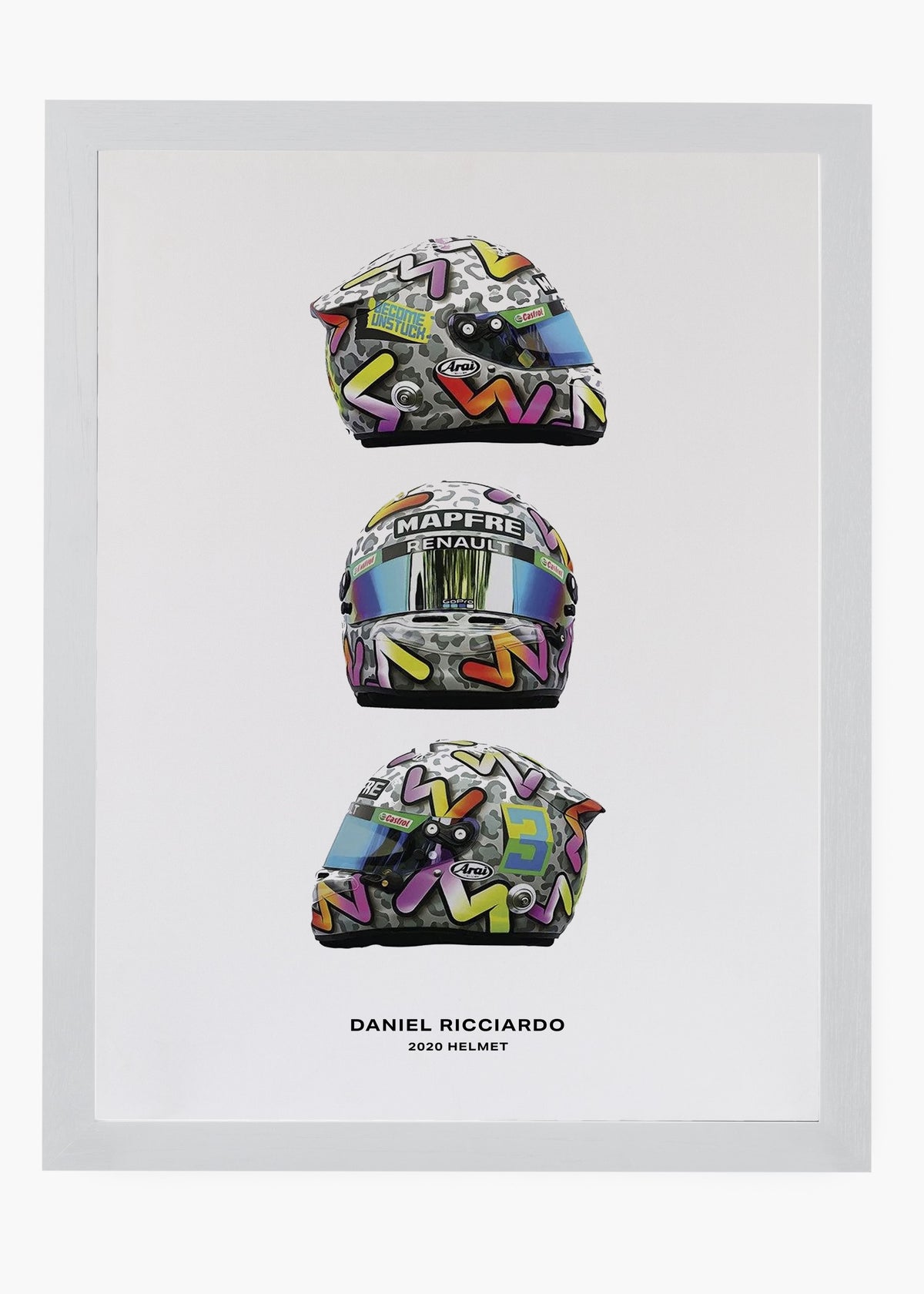 Quadro decorativo Daniel Ricciardo 2020 II — arte de automobilismo para parede | Cübe Quadros