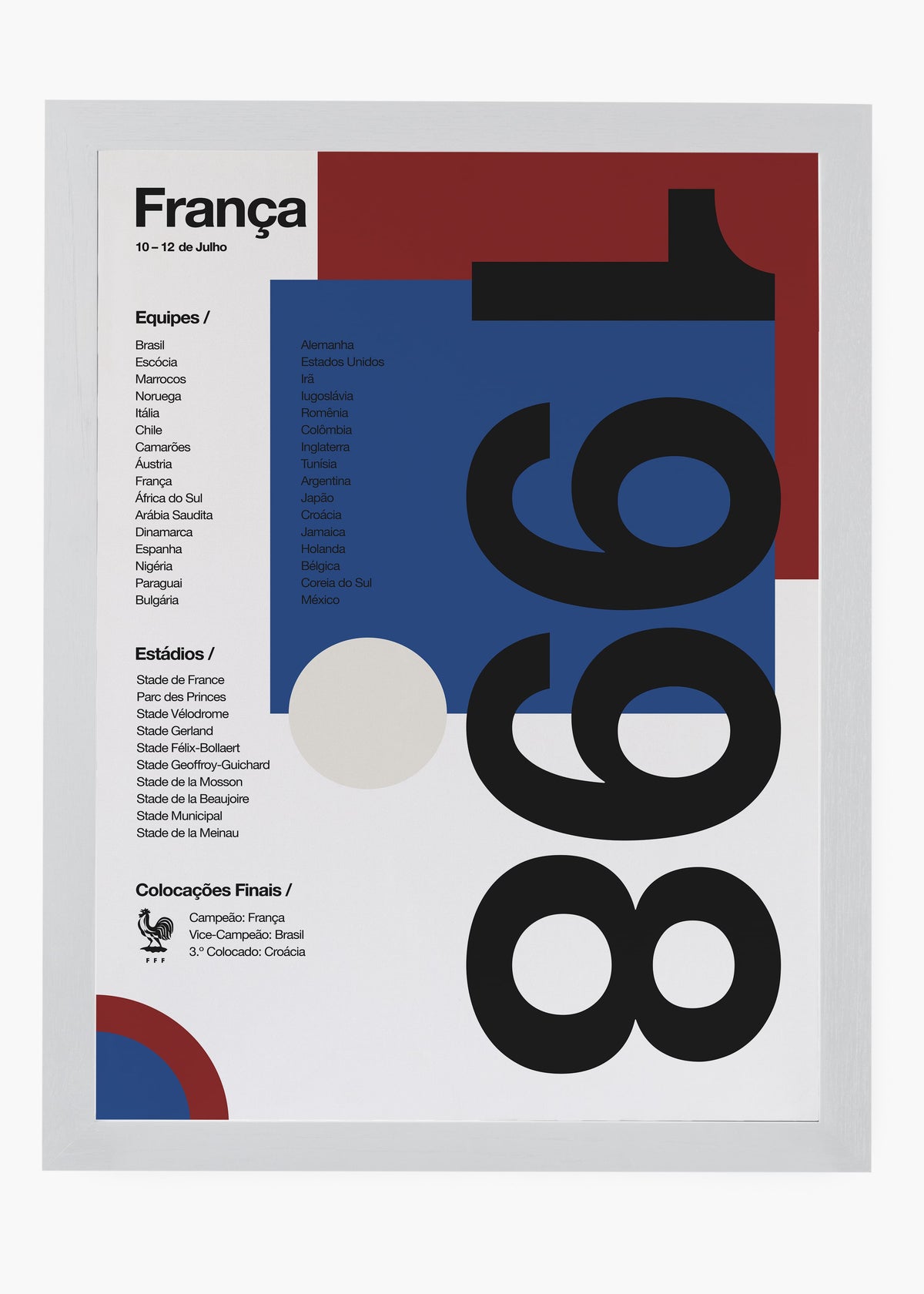 Quadro Copa do Mundo França 1998