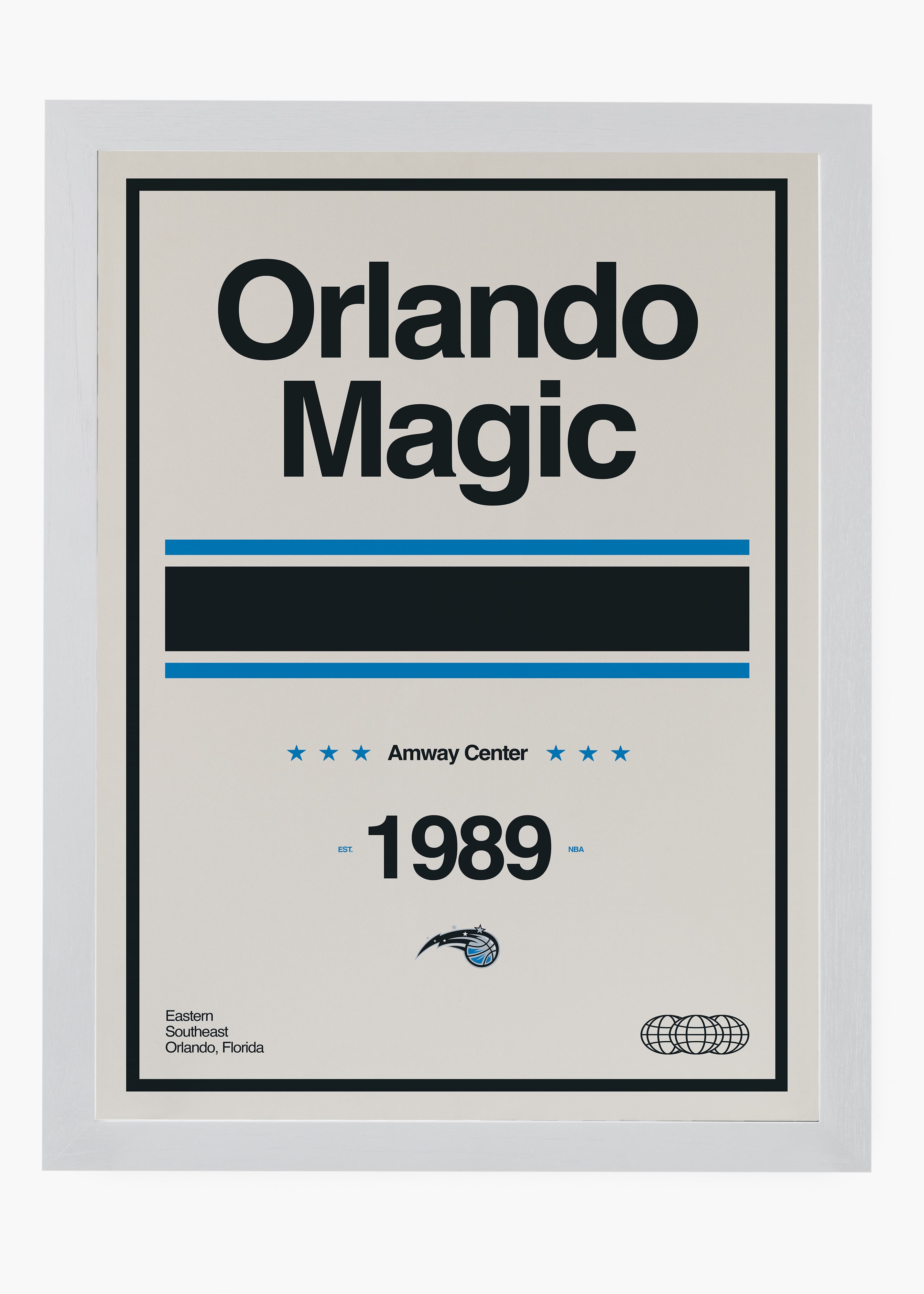 Quadro decorativo NBA Orlando Magic — arte de basquete para parede | Cübe Quadros