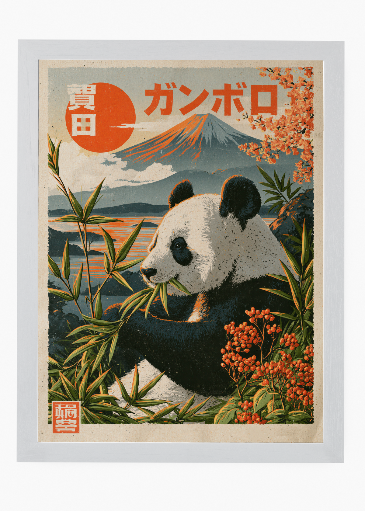 Quadro Japonês Panda at Fuji - 5